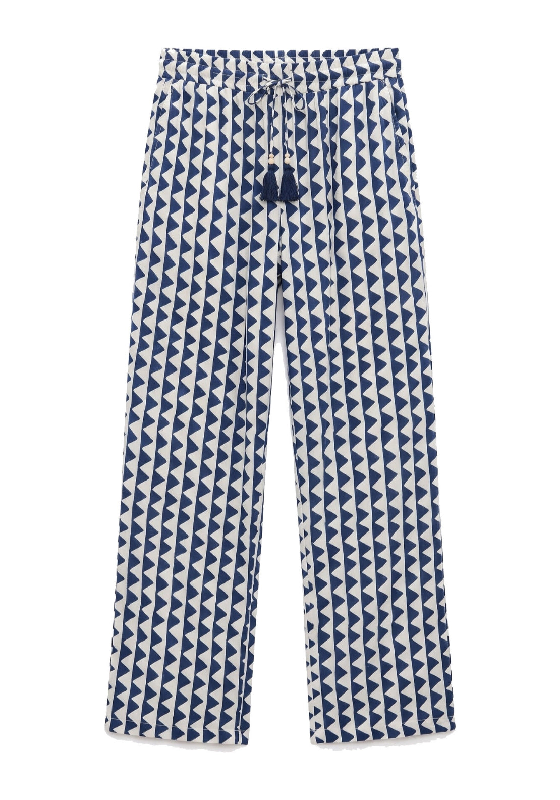 Geometric Print Long Pyjama Bottoms - Blue