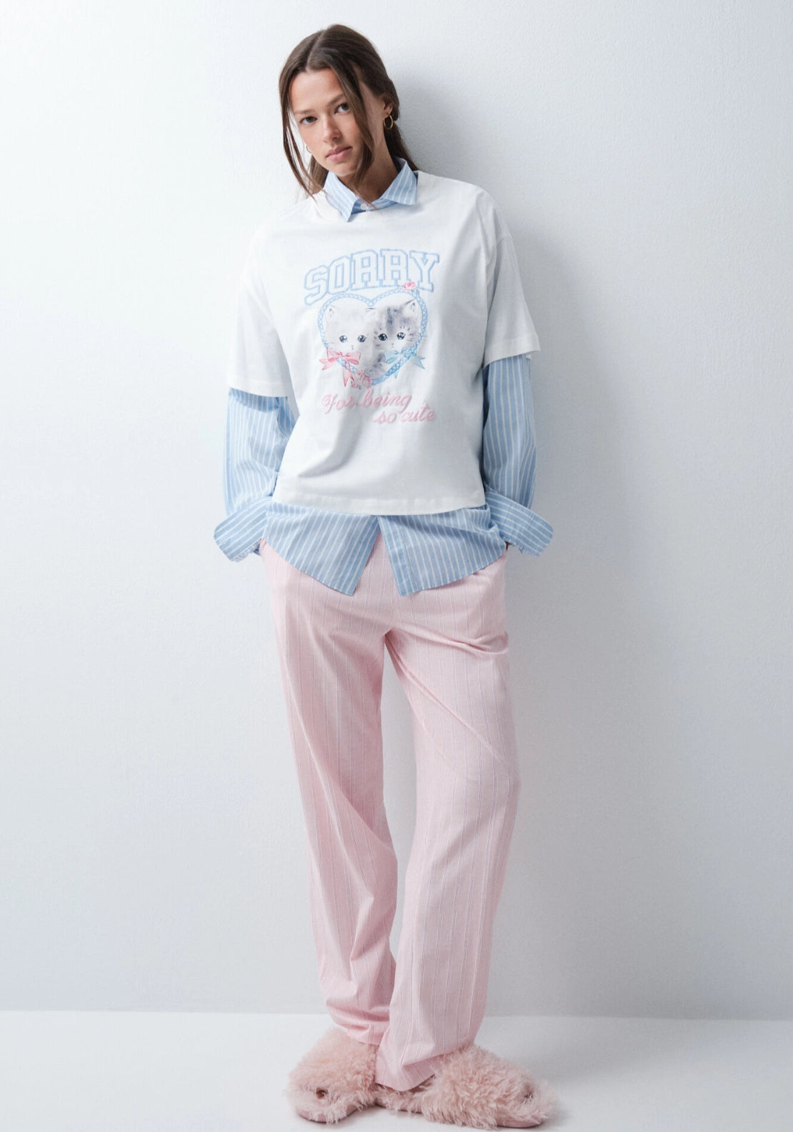 Striped Pyjama Bottoms - Pink