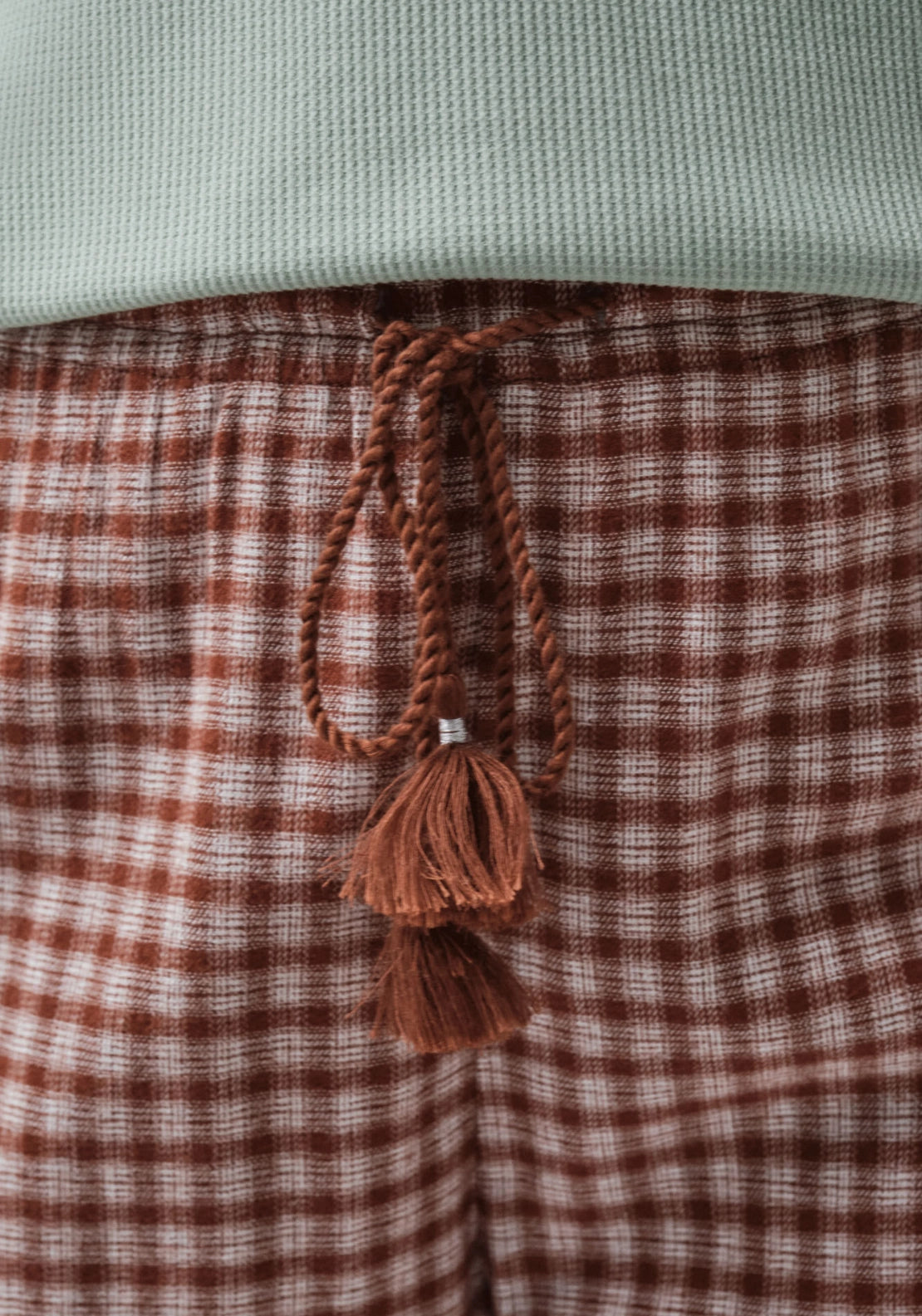 Brown Plaid Long Pyjama Trousers - Brown