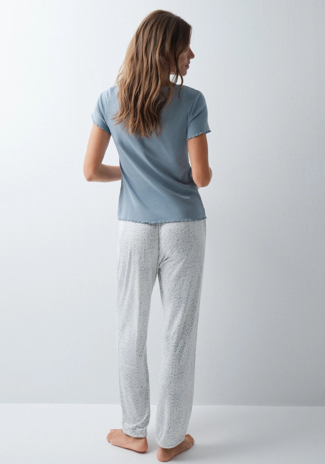 Animal Print Cotton Harem Pyjama Trousers - White