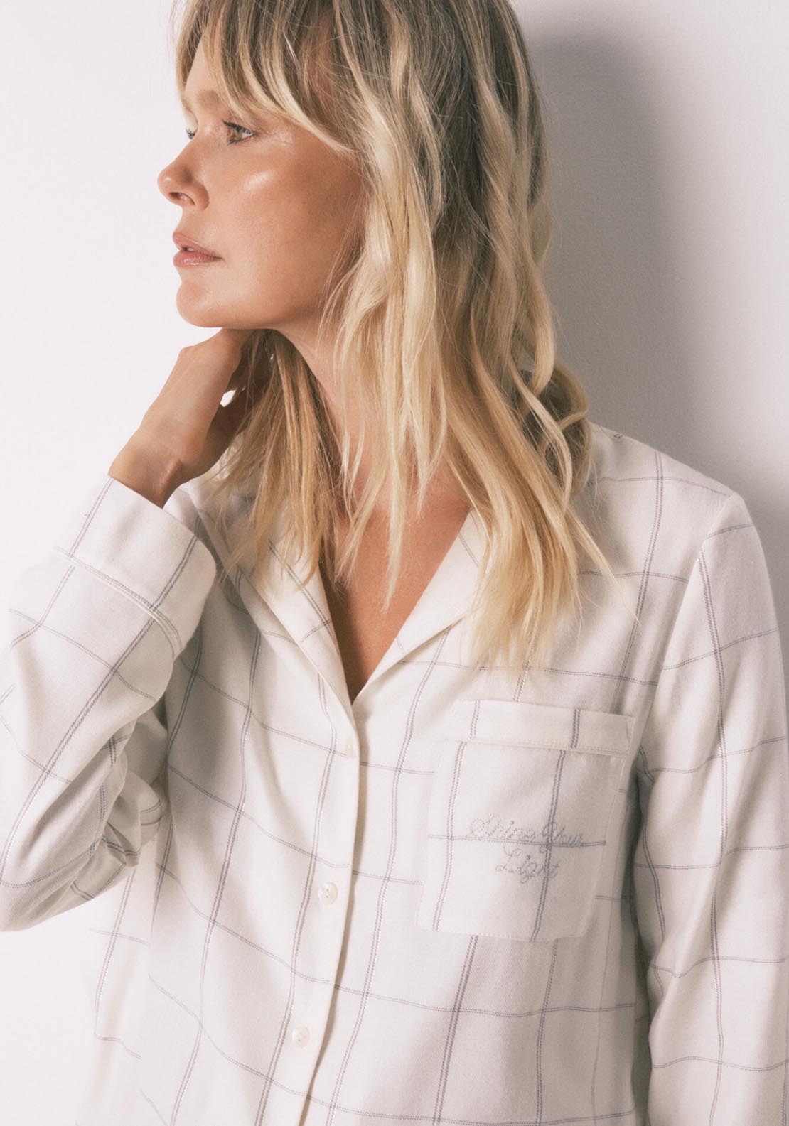 Womensecret Long Sleeves Masculine Pyjama - Ivory 3 Shaws Department Stores