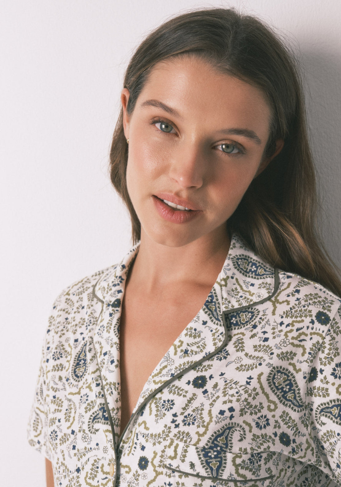 100% Cotton Paisley Classic Pyjamas - Green
