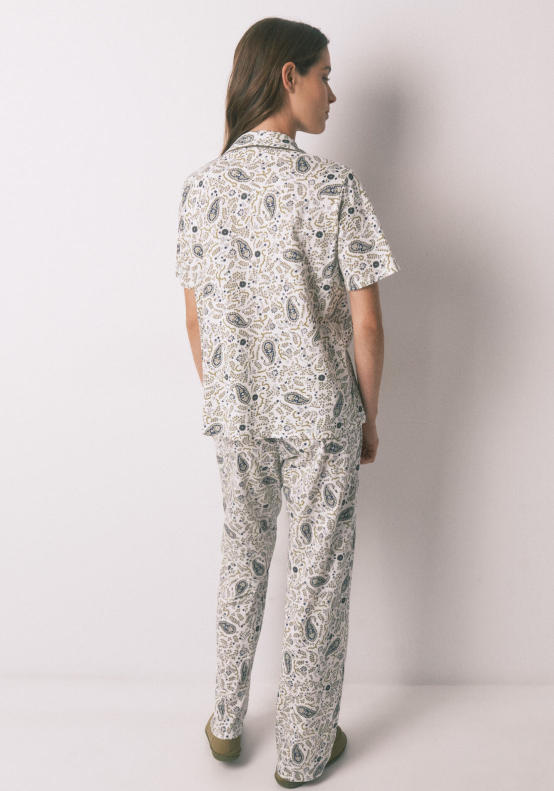 100% Cotton Paisley Classic Pyjamas - Green
