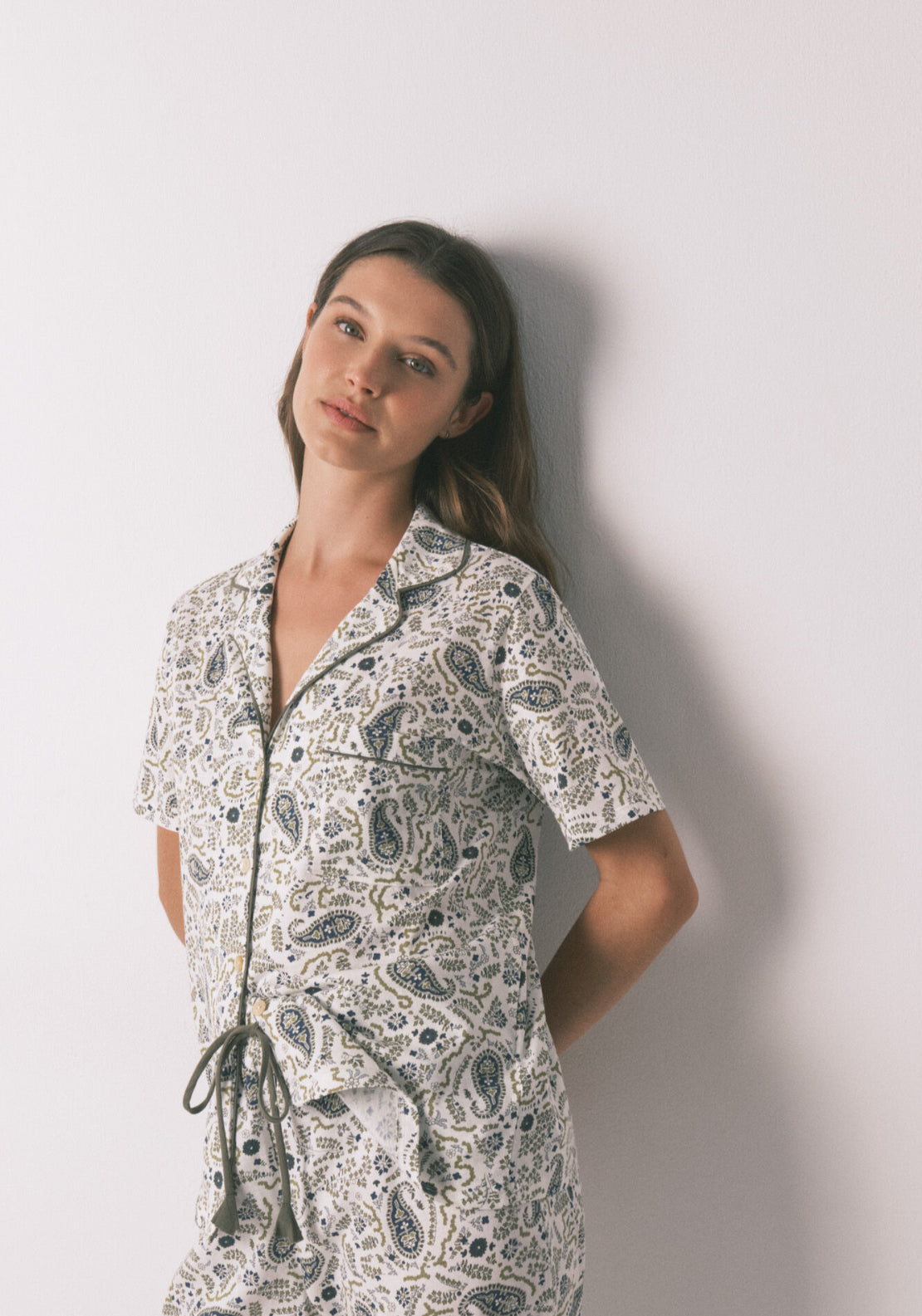 100% Cotton Paisley Classic Pyjamas - Green