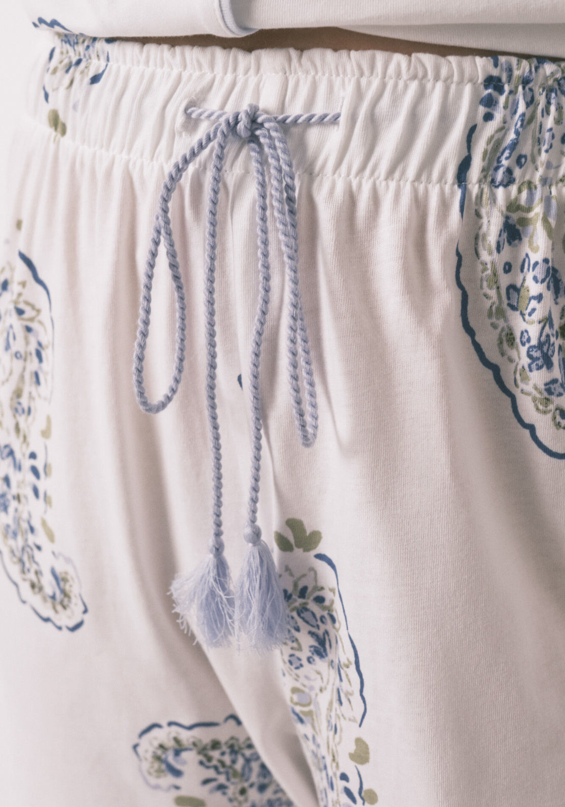 100% Cotton Paisley Classic Pyjamas - White