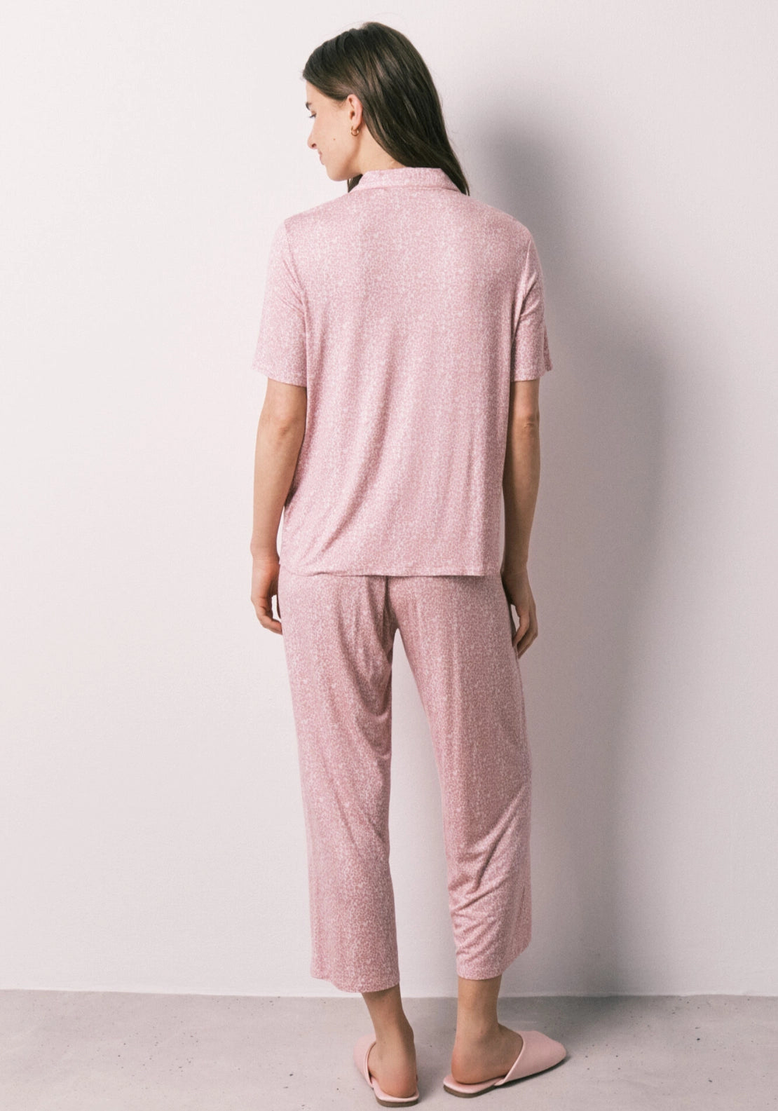 Floral Print Classic Pyjama Set - Pink