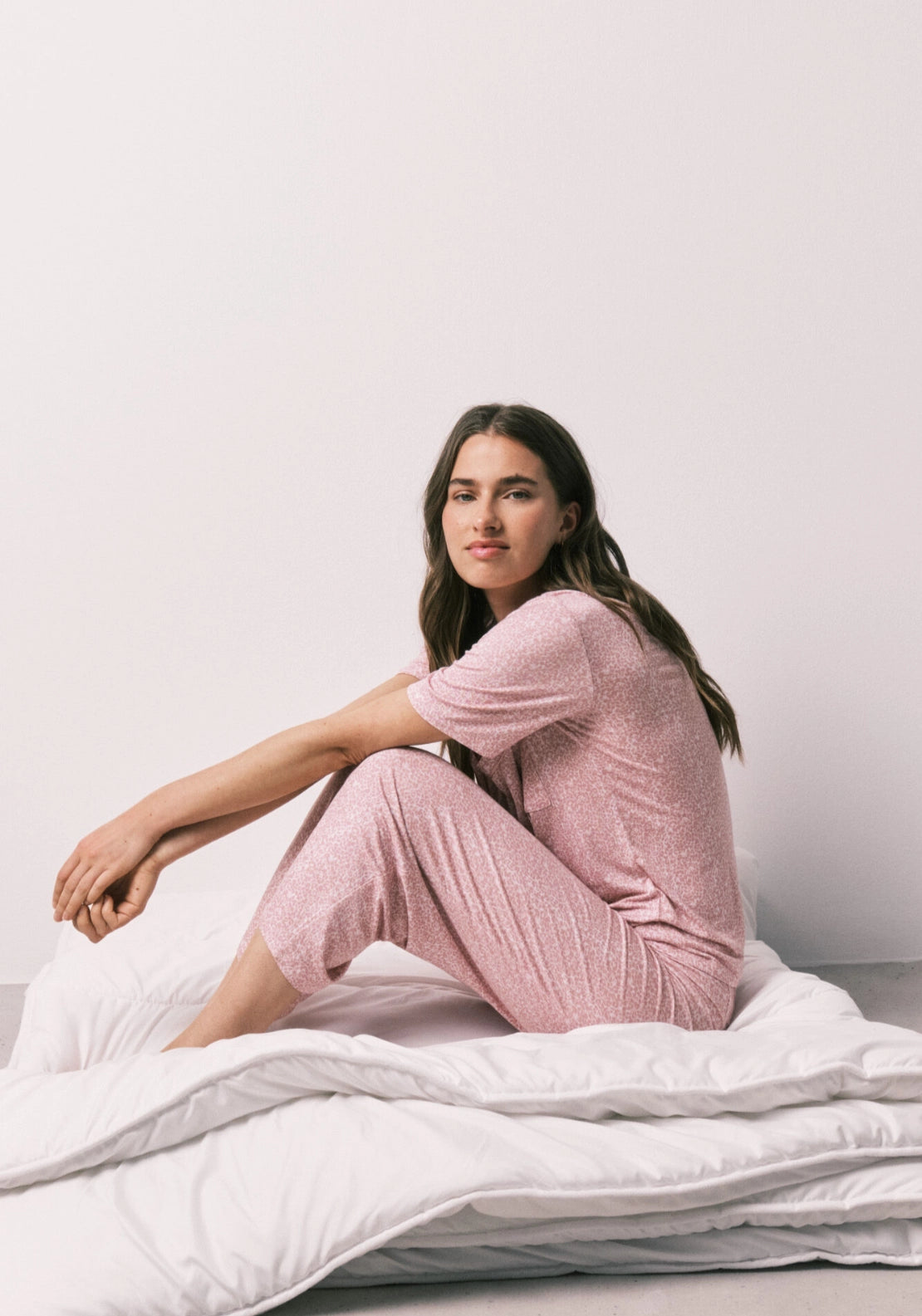 Floral Print Classic Pyjama Set - Pink