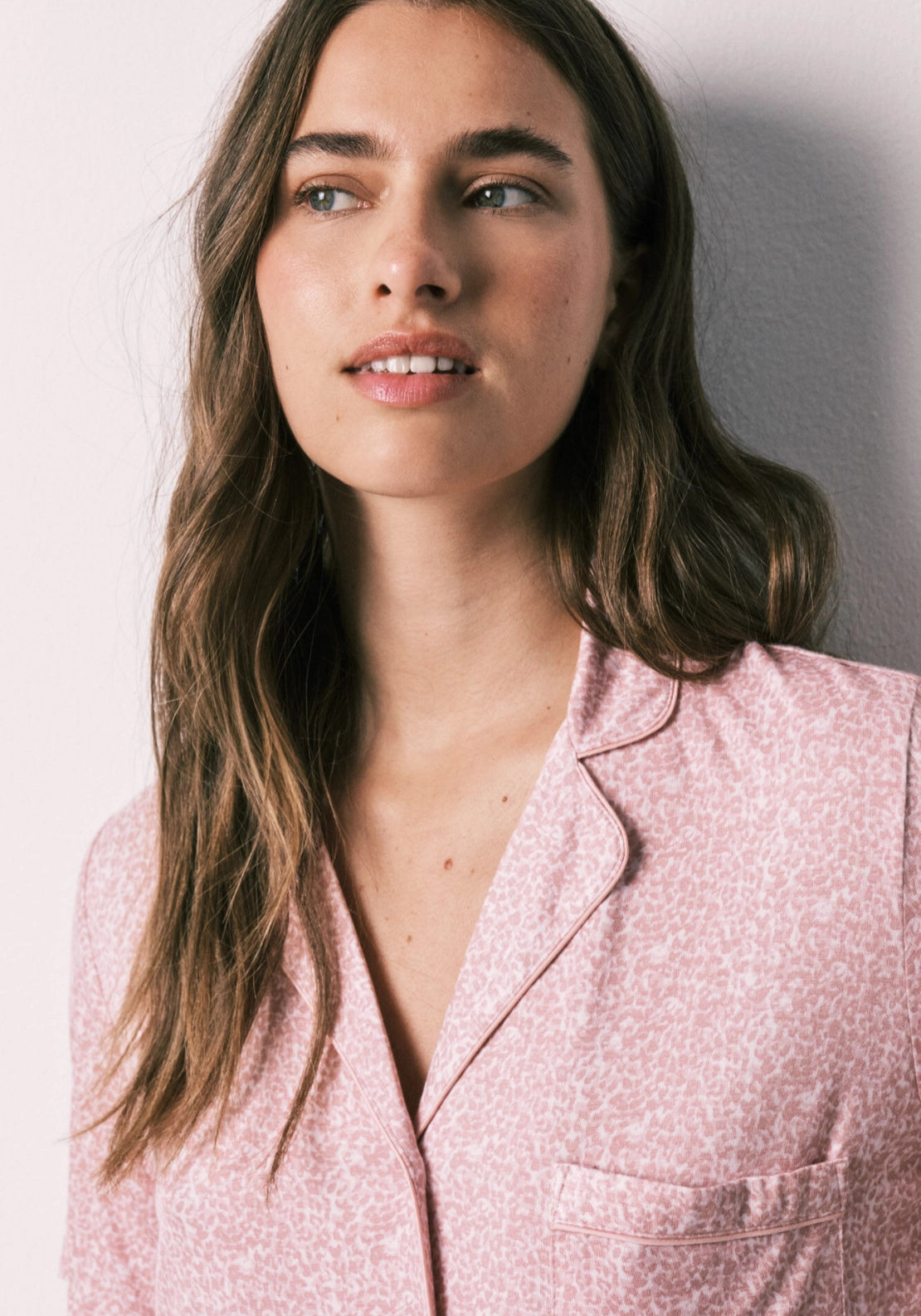 Floral Print Classic Pyjama Set - Pink