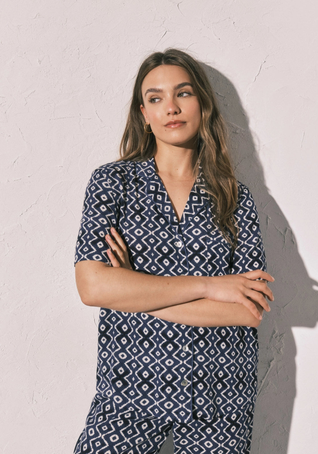 Deep Water Printed Classic Pyjamas - Blue
