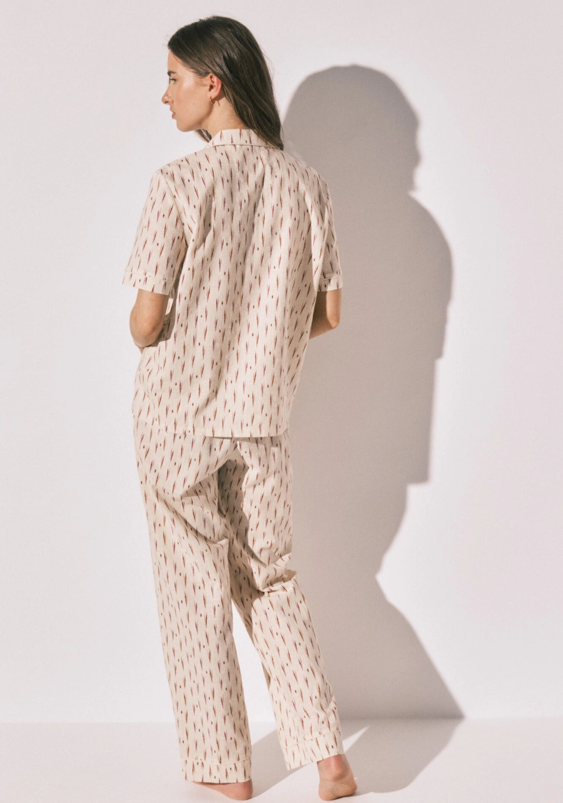 Ikat Print Classic Pyjama Set - White