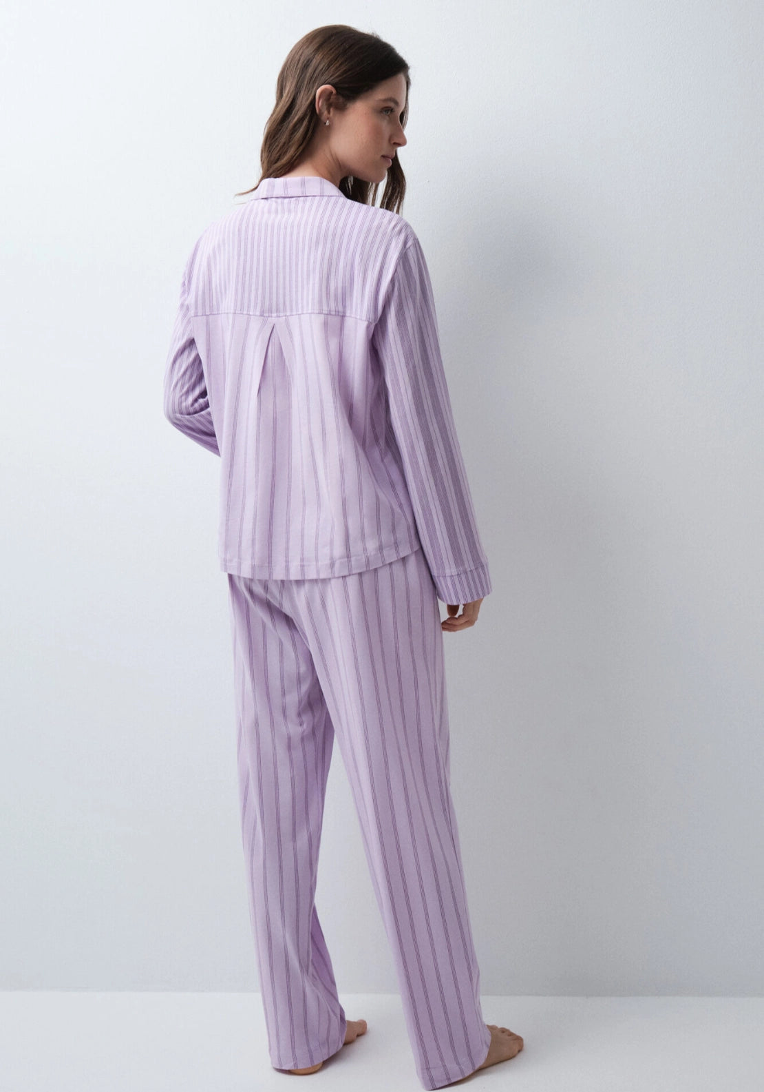 Your Mood Striped Classic Pyjamas - Purple