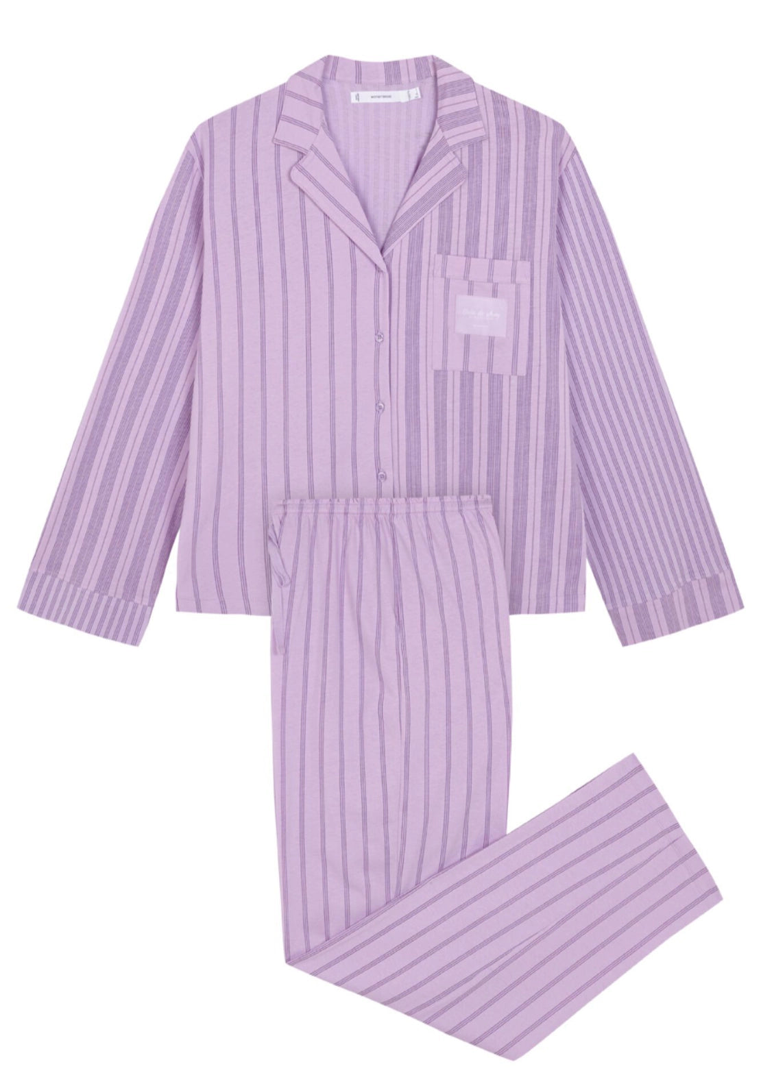 Your Mood Striped Classic Pyjamas - Purple