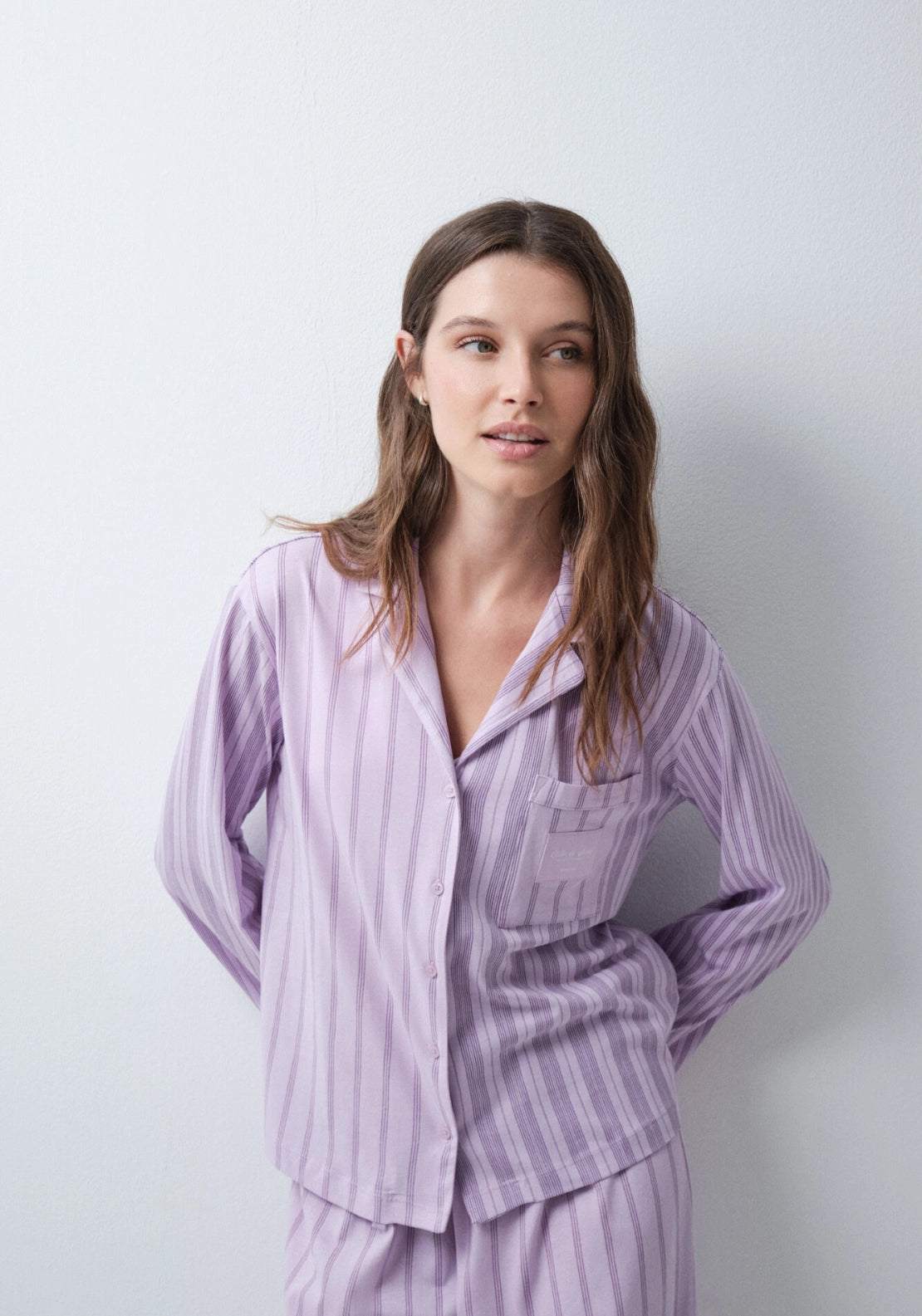 Your Mood Striped Classic Pyjamas - Purple