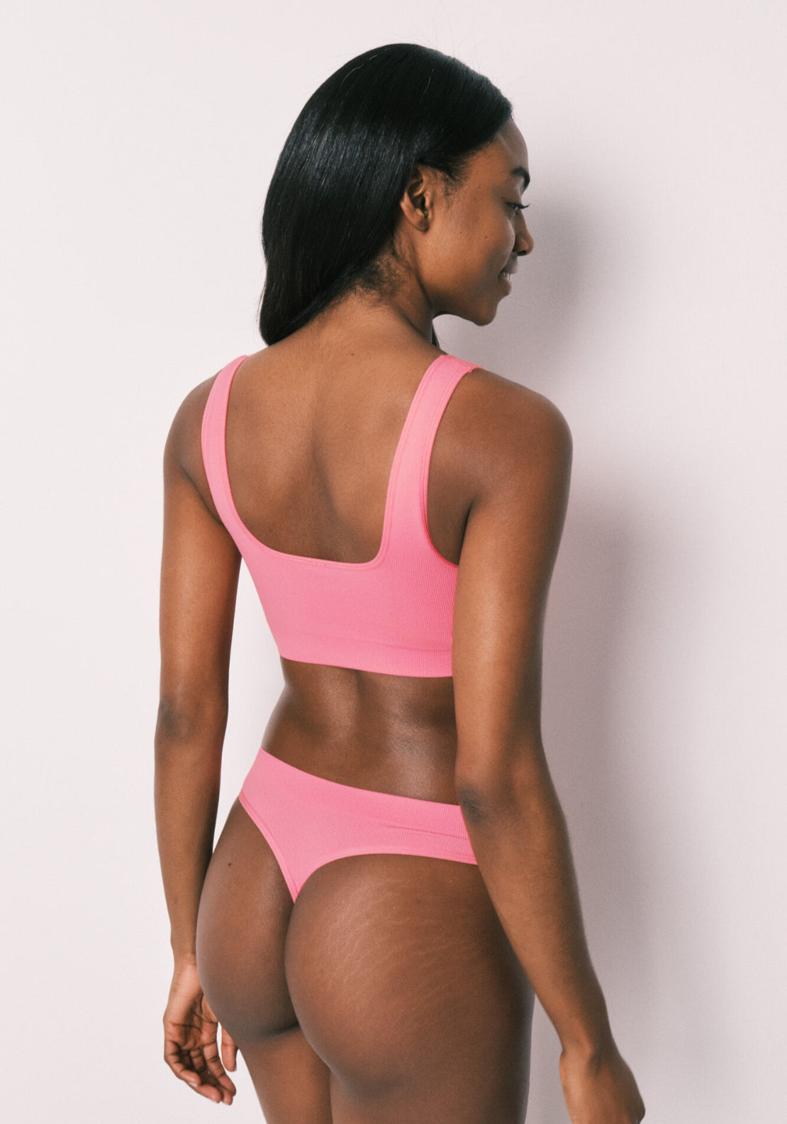 Plain Clean Cut Halterneck Top - Coral