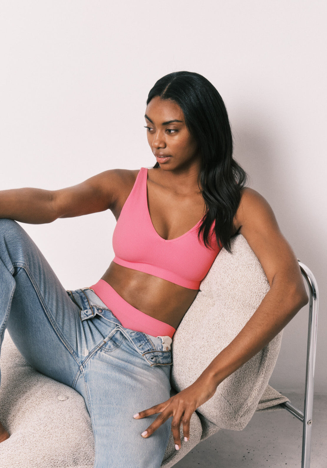 Plain Clean Cut Halterneck Top - Coral