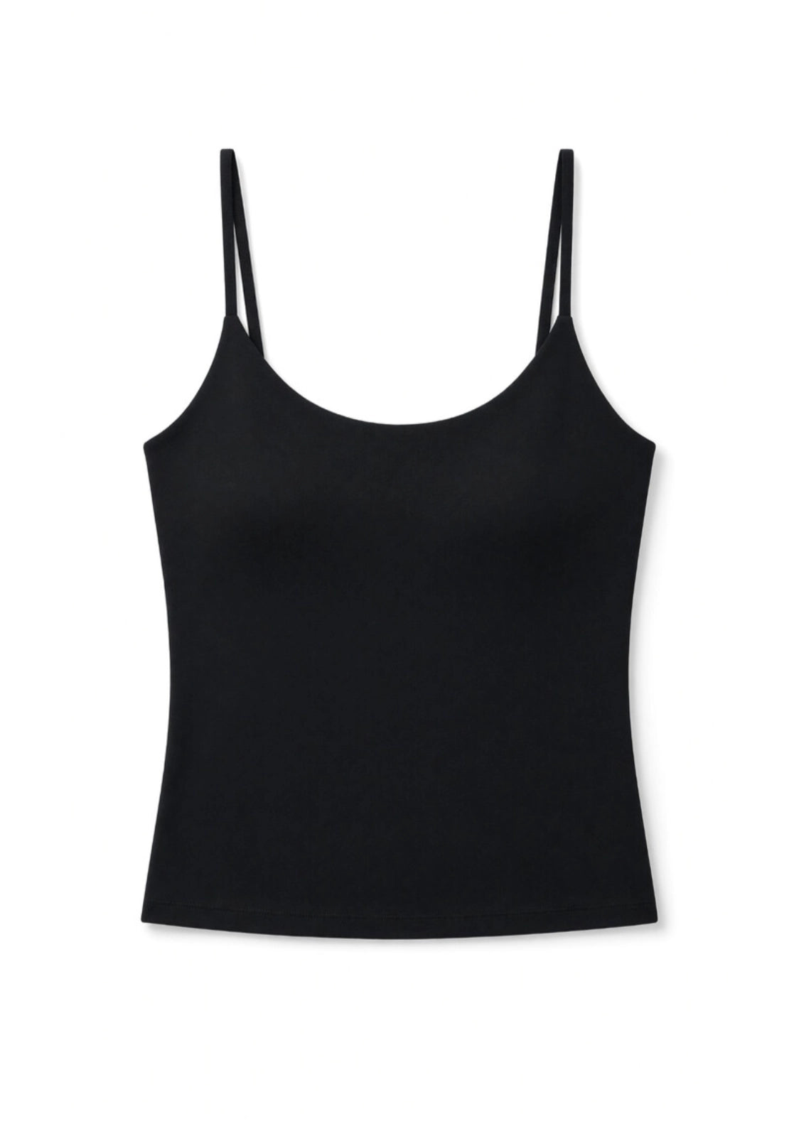 Black Fixed Cup Vest Top - Black