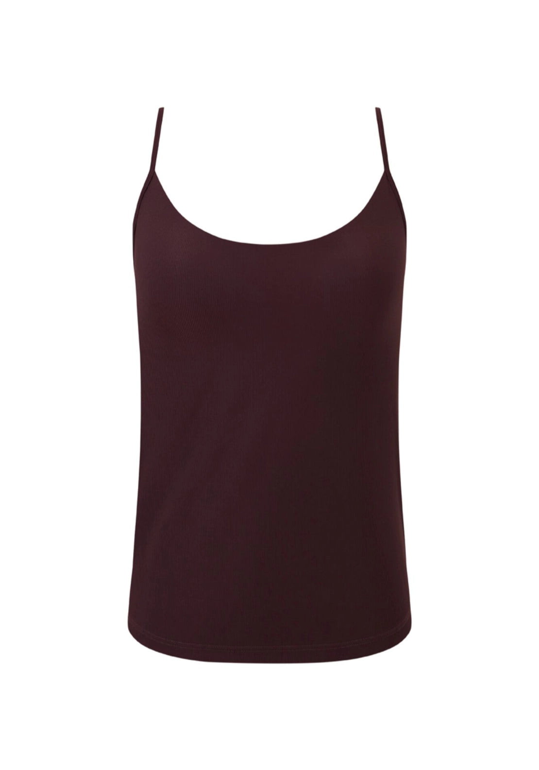 Brown Fixed Cup Vest Top - Brown