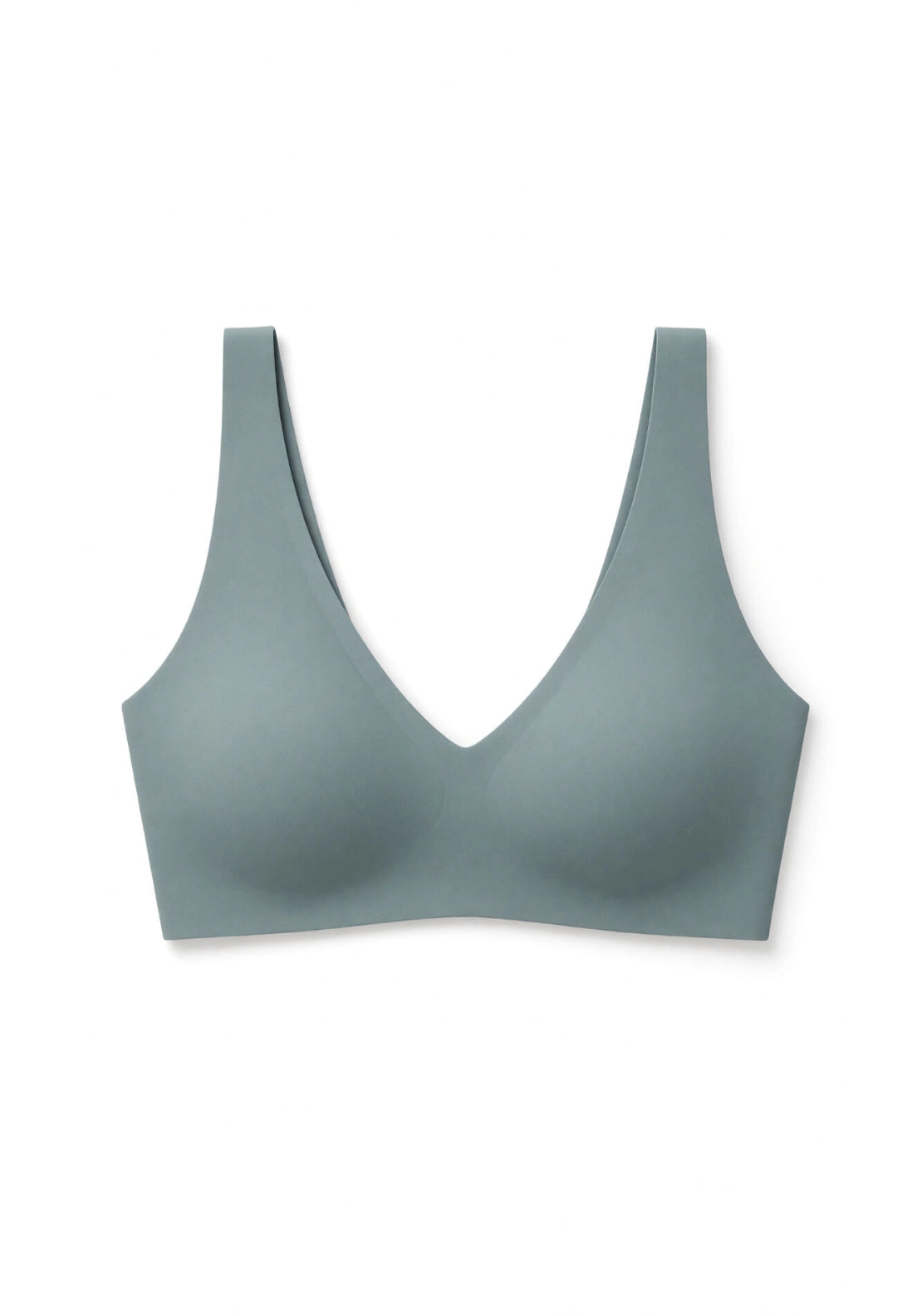 Green Ribbed Microfibre Halterneck Top Bra - Green