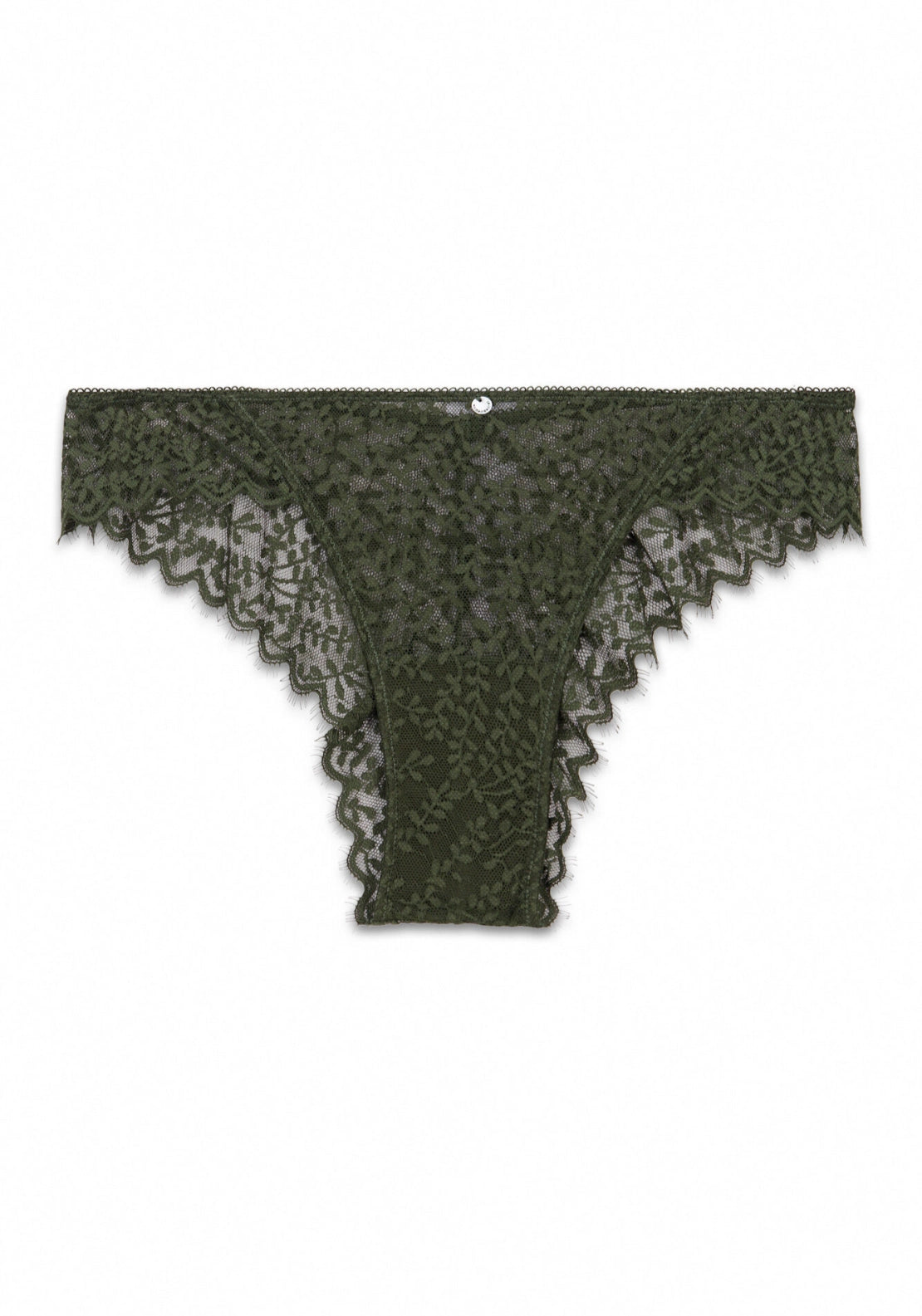 Green Lace Wide Brazilian Brief - Green