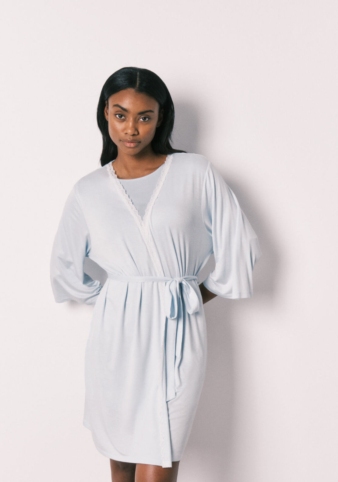 Viscose Soft Touch Midi Robe - Blue