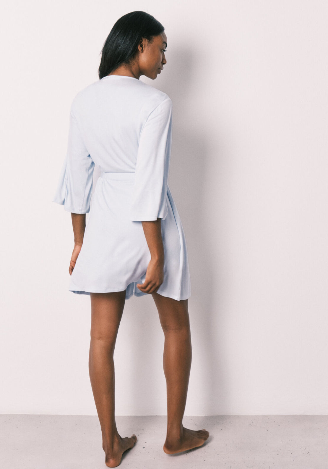 Viscose Soft Touch Midi Robe - Blue