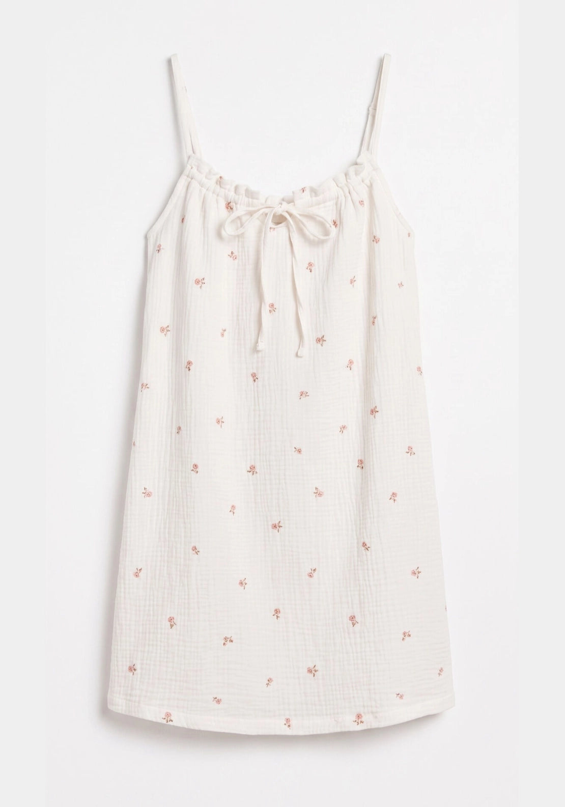 Cotton Short Nightdress - White