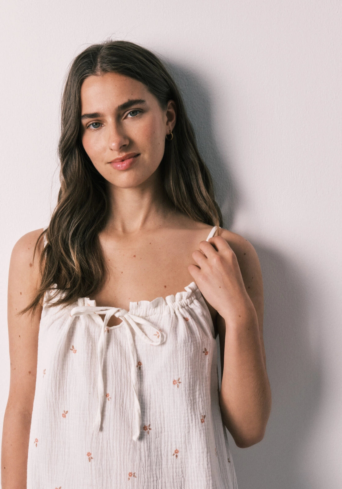 Cotton Short Nightdress - White