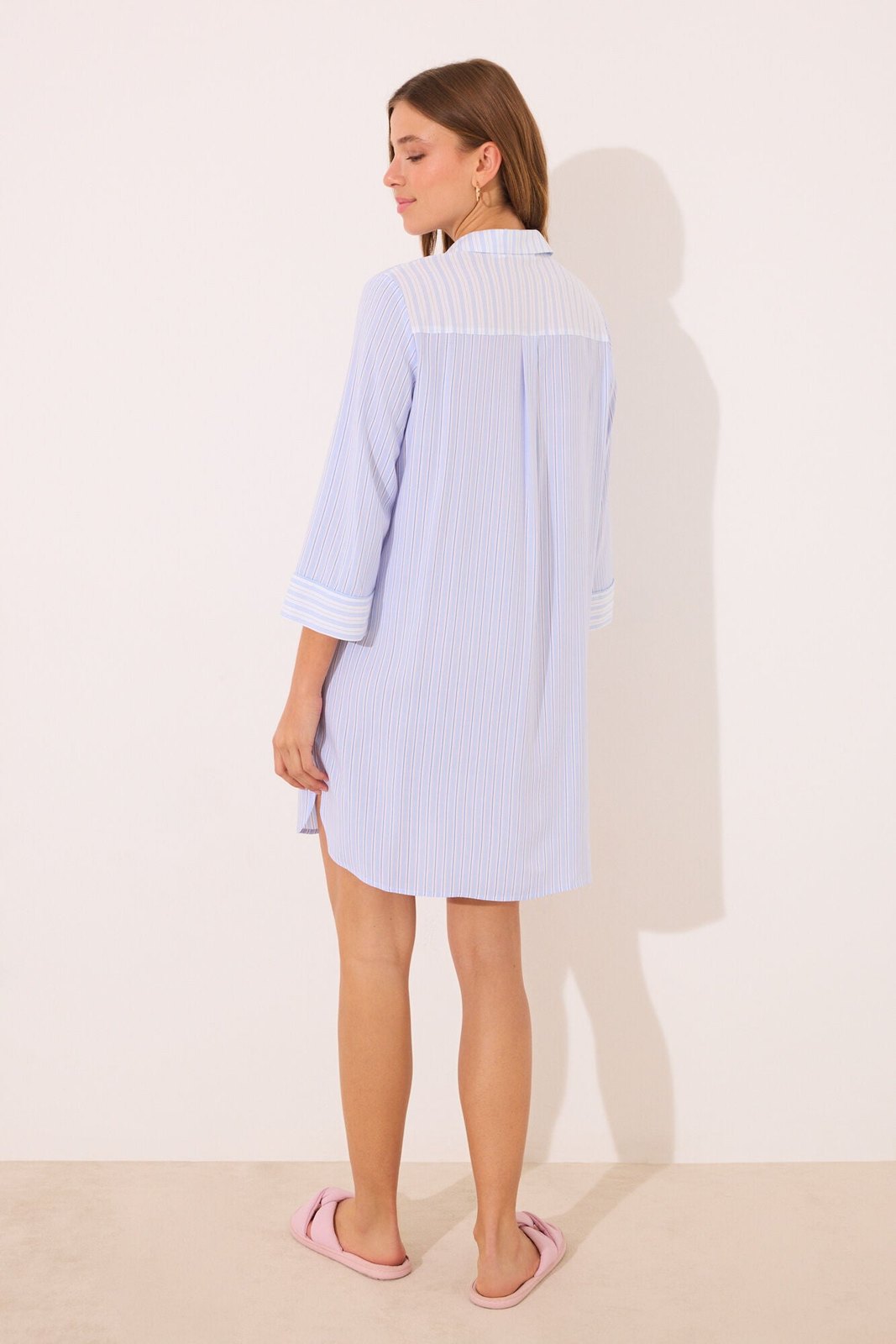 Womensecret Striped viscose short camisole - Blue 9 Shaws Department Stores
