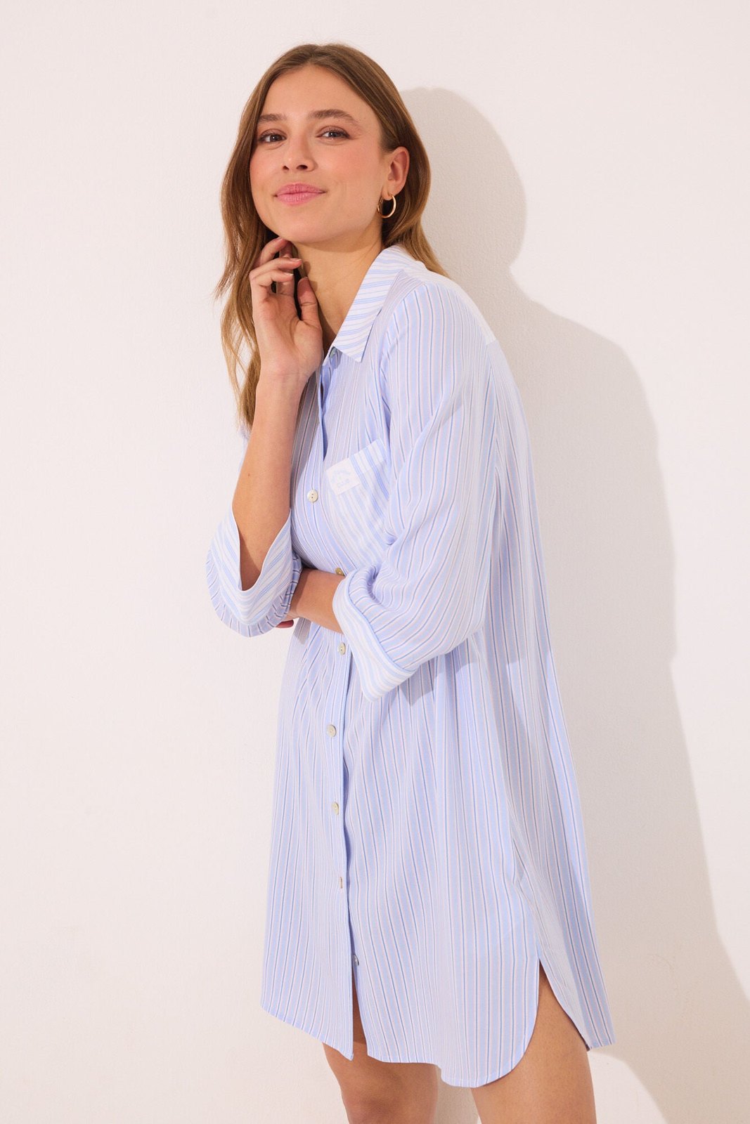 Womensecret Striped viscose short camisole - Blue 5 Shaws Department Stores