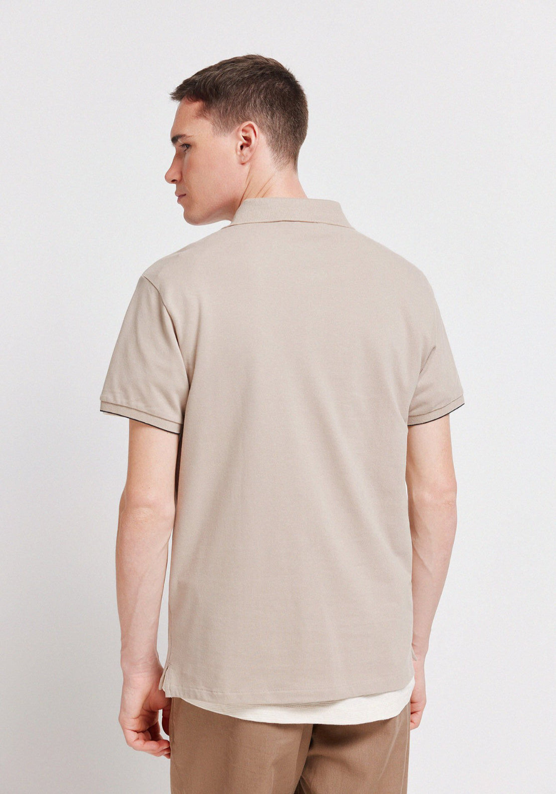 Slim Fit Polo Shirt - Beige