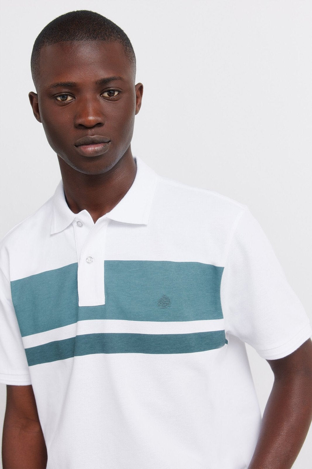 Pique Striped Regular Fit Polo - Blue