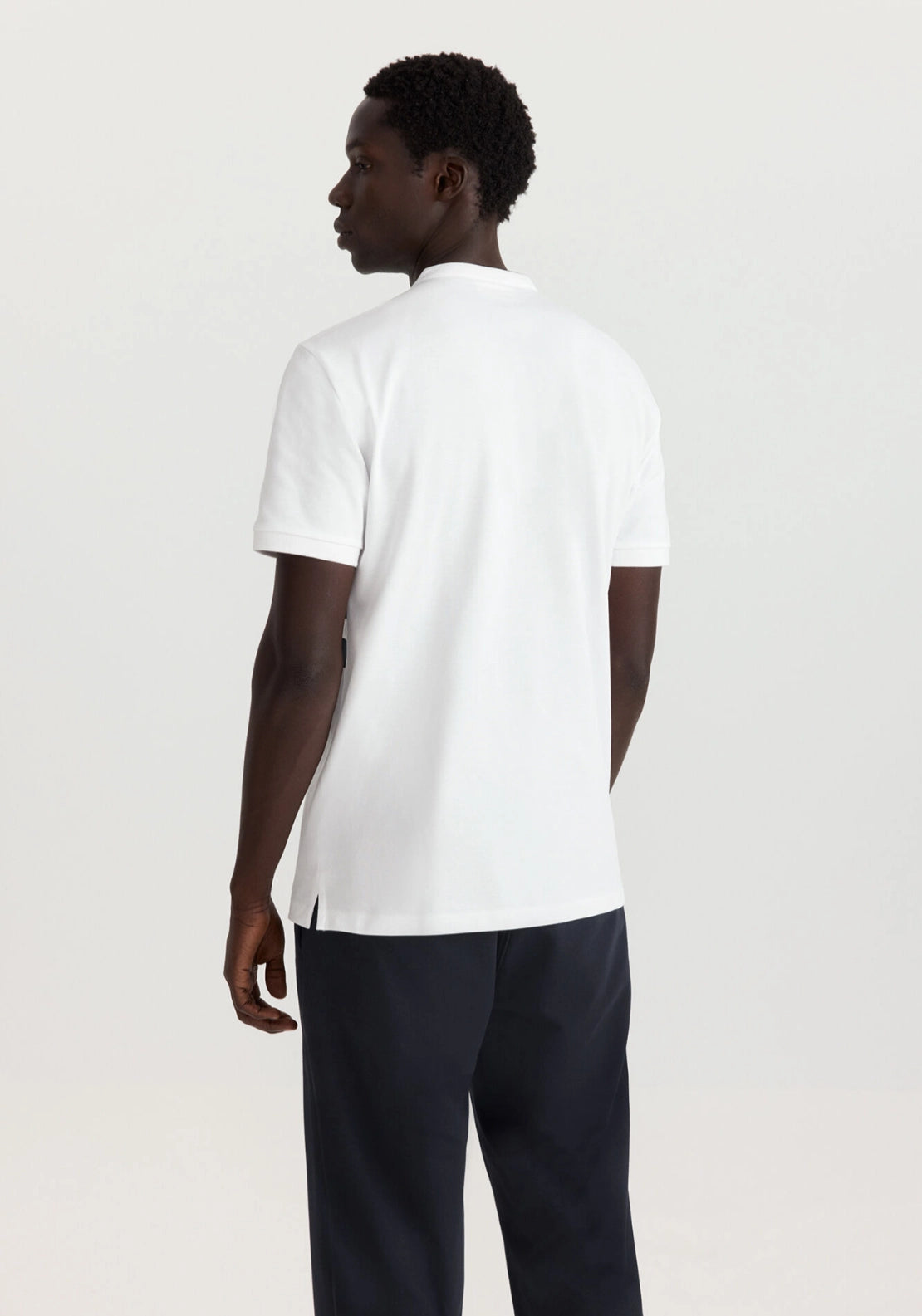 Mao Collar Polo - White