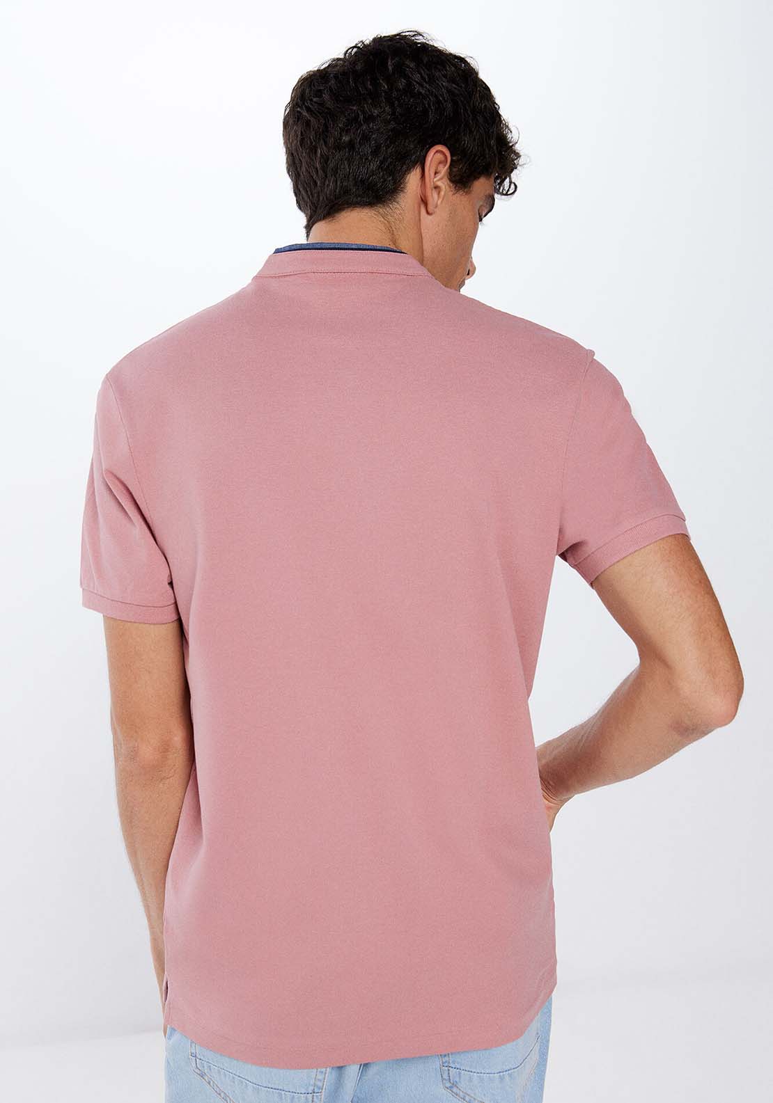 Springfield Short Sleeve Slim Polo - Pink 3 Shaws Department Stores