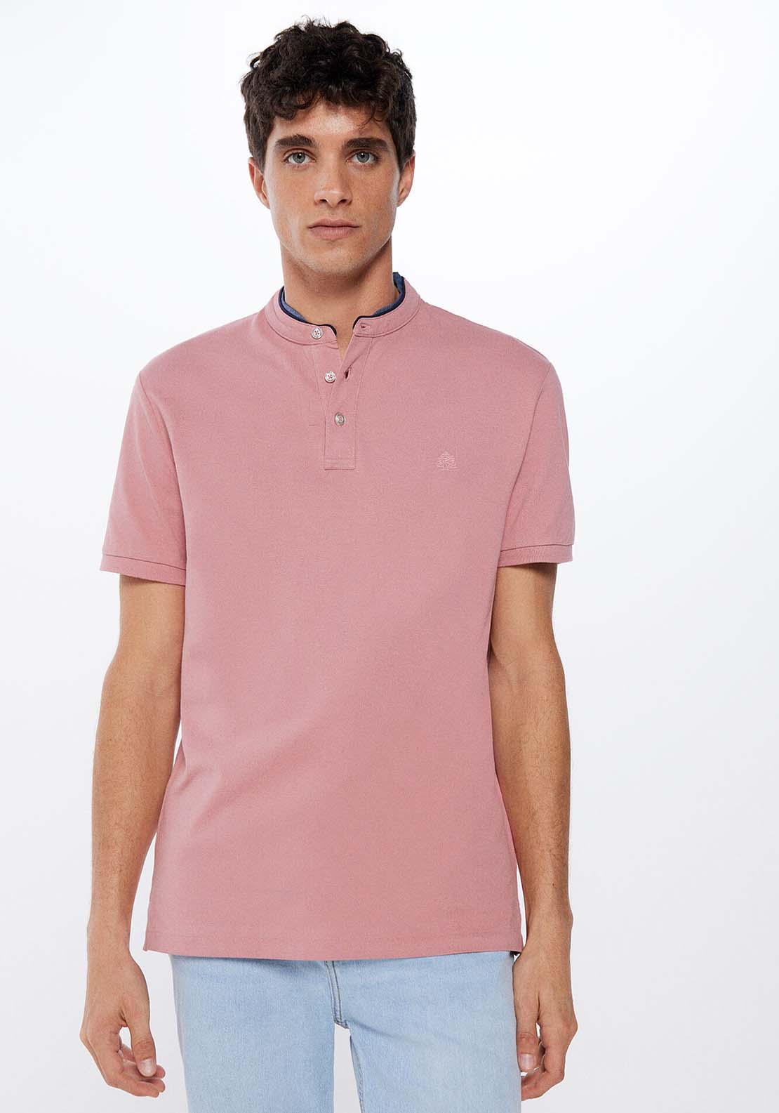 Springfield Short Sleeve Slim Polo - Pink 1 Shaws Department Stores