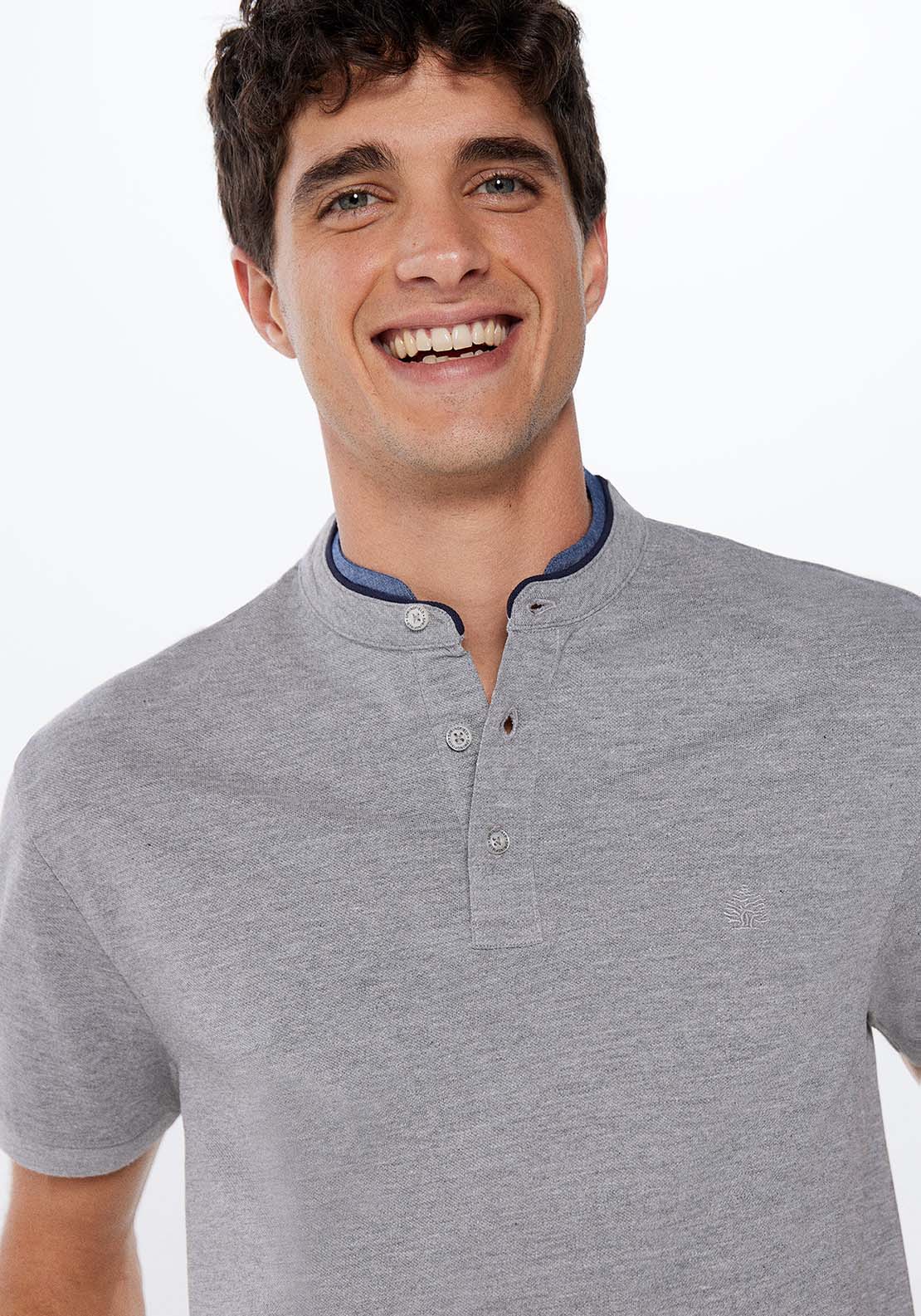 Springfield Short Sleeve Slim Polo - Grey 2 Shaws Department Stores