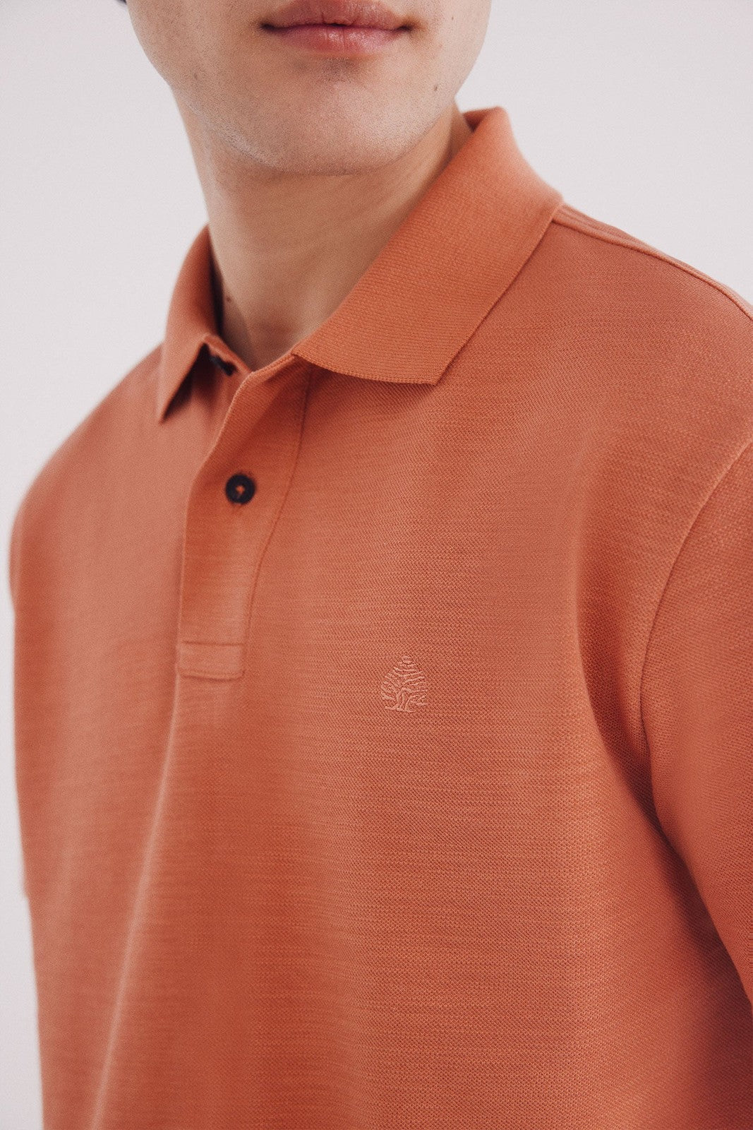 Springfield Regular Fit Fancy Color Piqué Polo - Orange 4 Shaws Department Stores