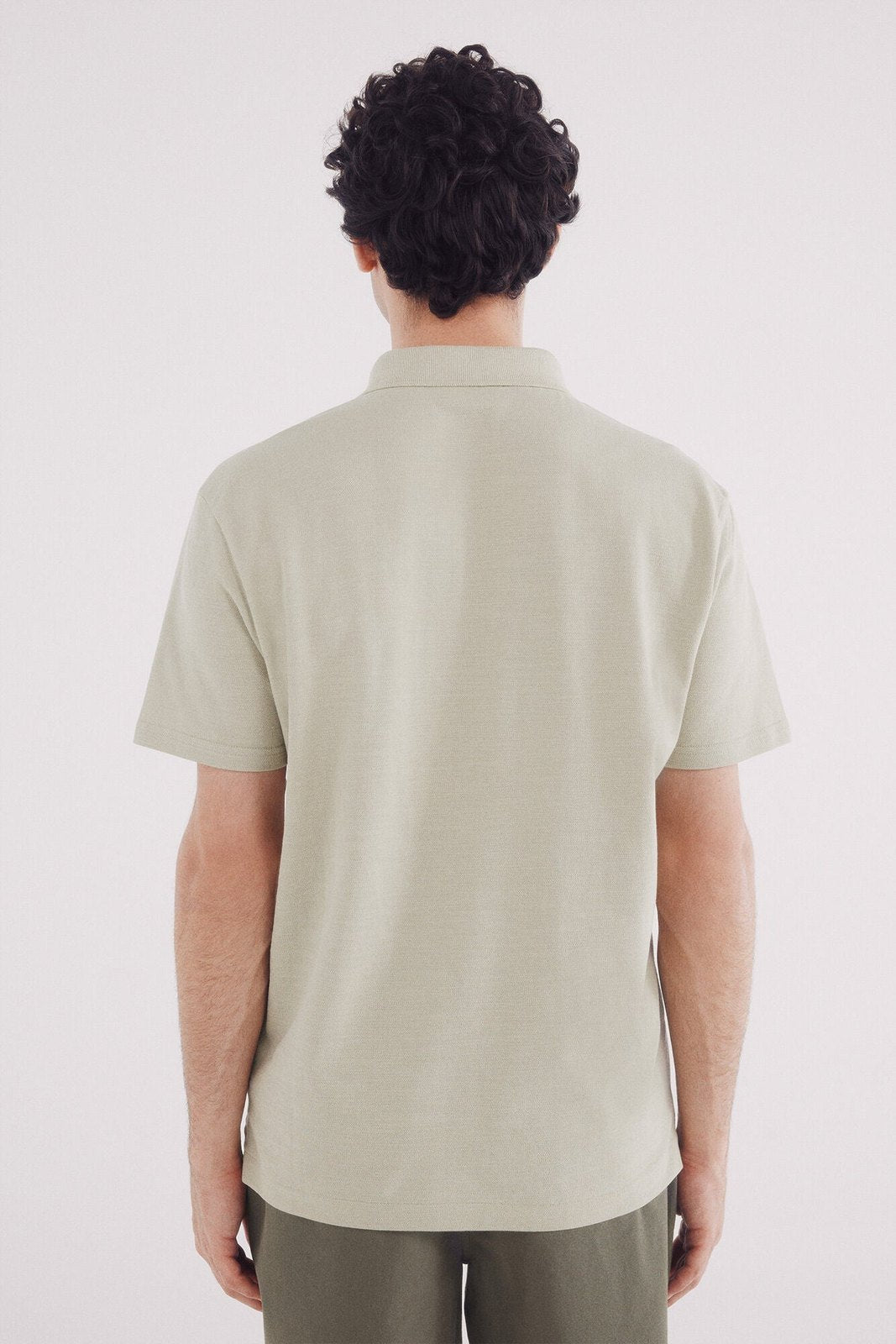 Springfield Regular Fit Fancy Color Piqué Polo - Green 2 Shaws Department Stores