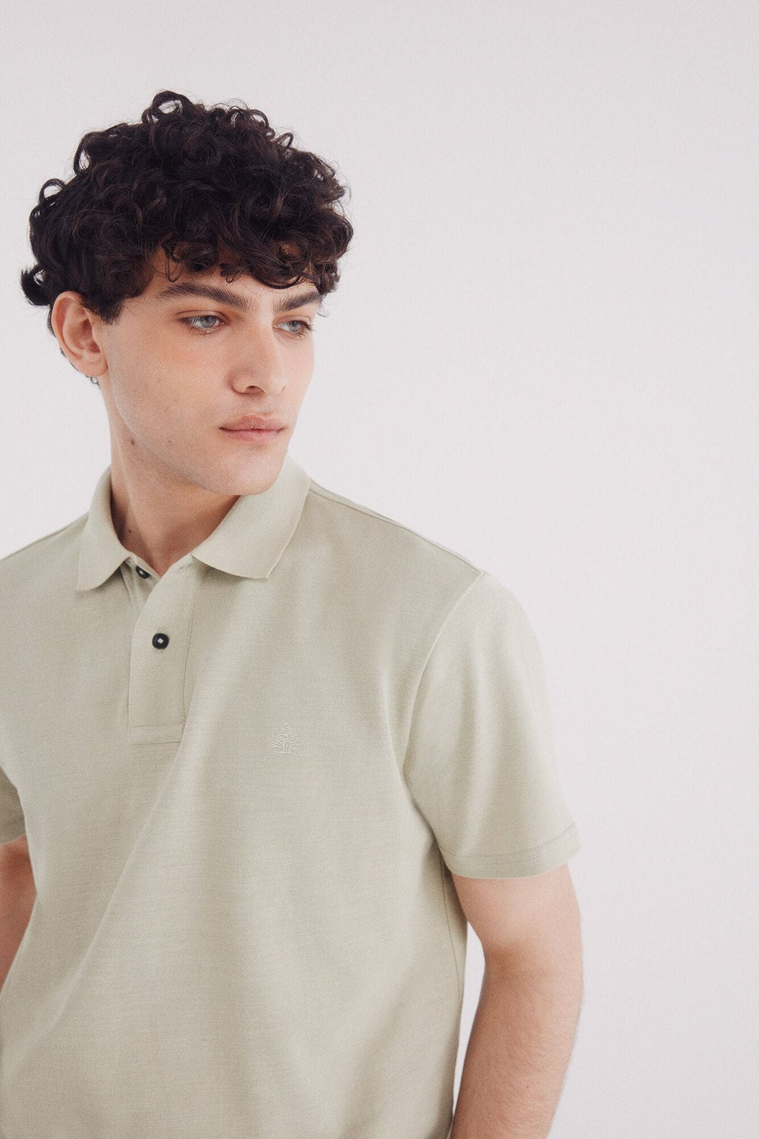 Springfield Regular Fit Fancy Color Piqué Polo - Green 3 Shaws Department Stores