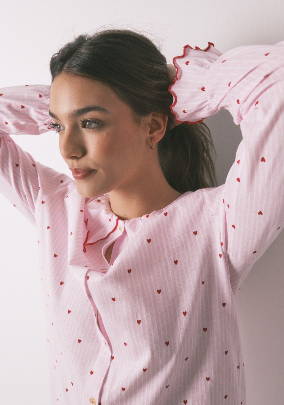 100% Cotton Peter Pan Collar Nightgown - Pink
