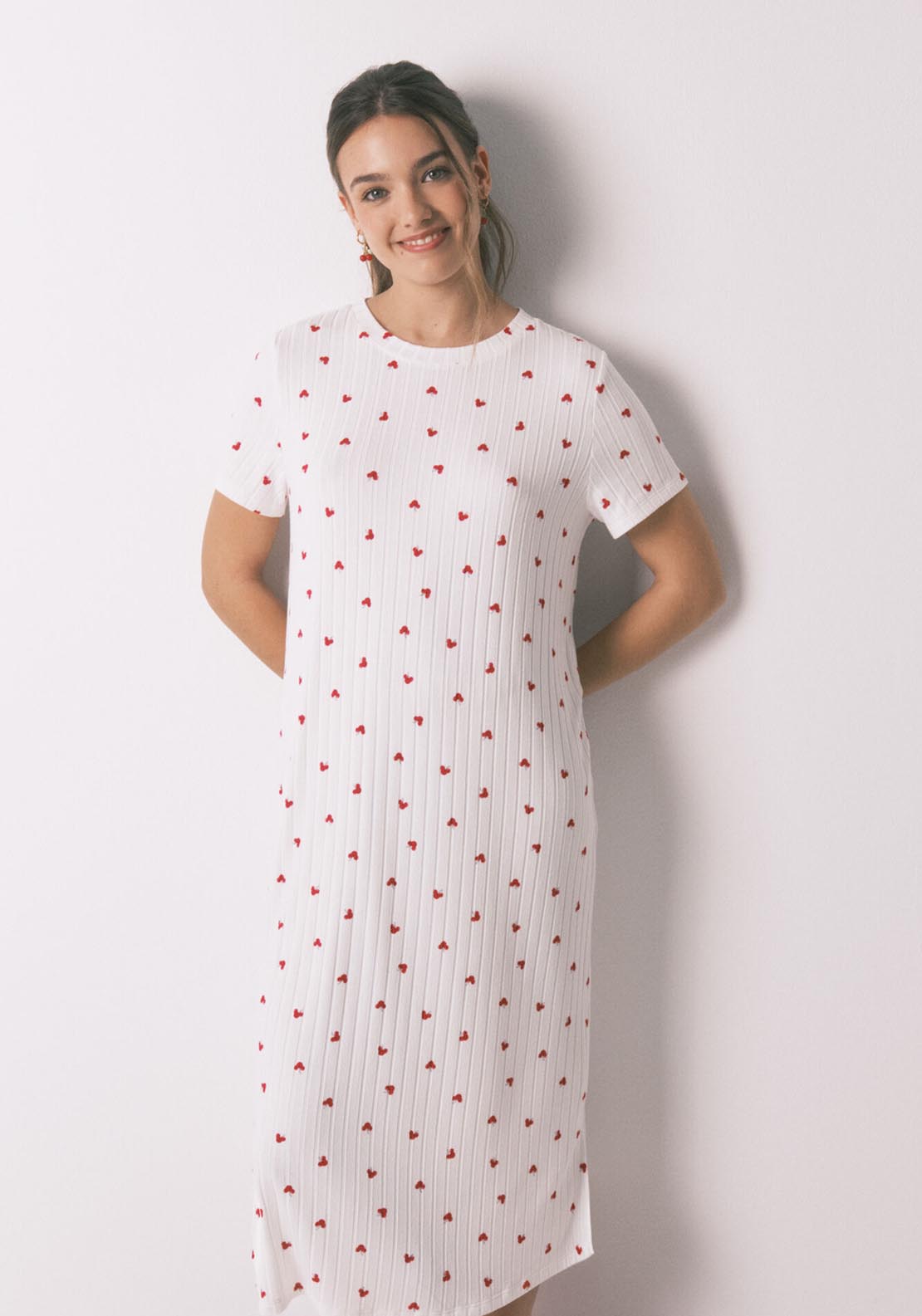 Mickey Print Nightgown - White