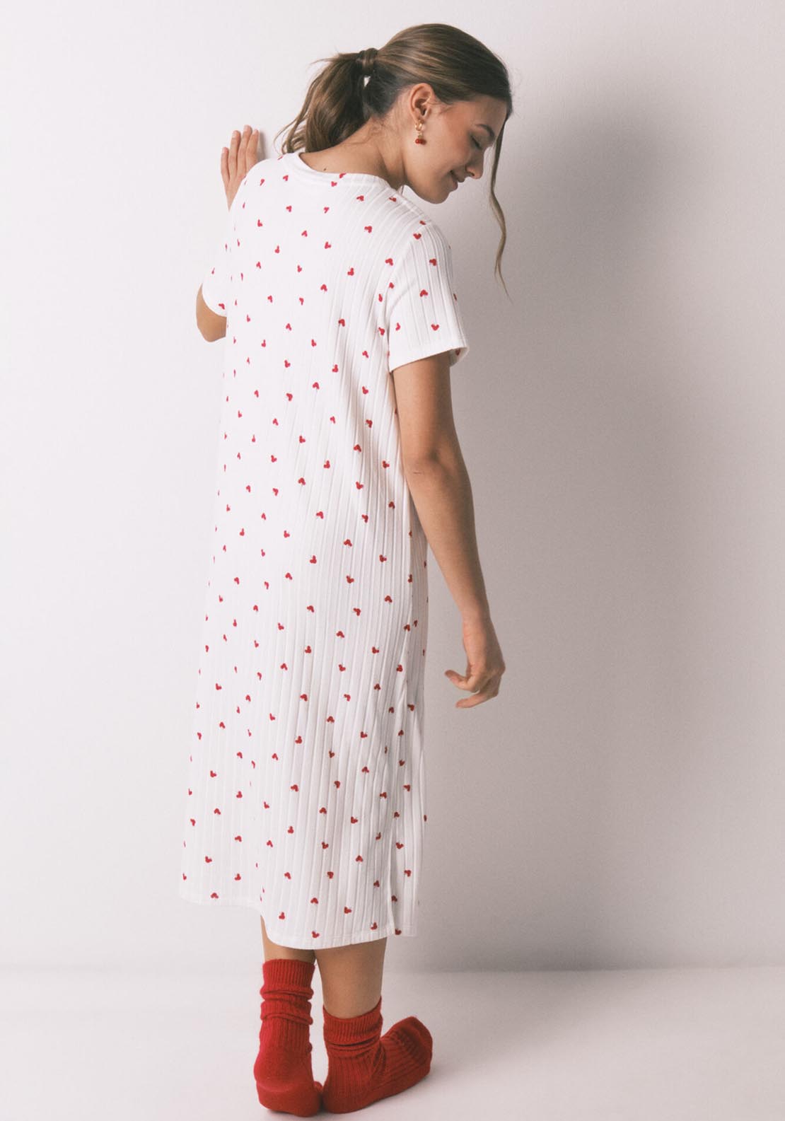 Mickey Print Nightgown - White