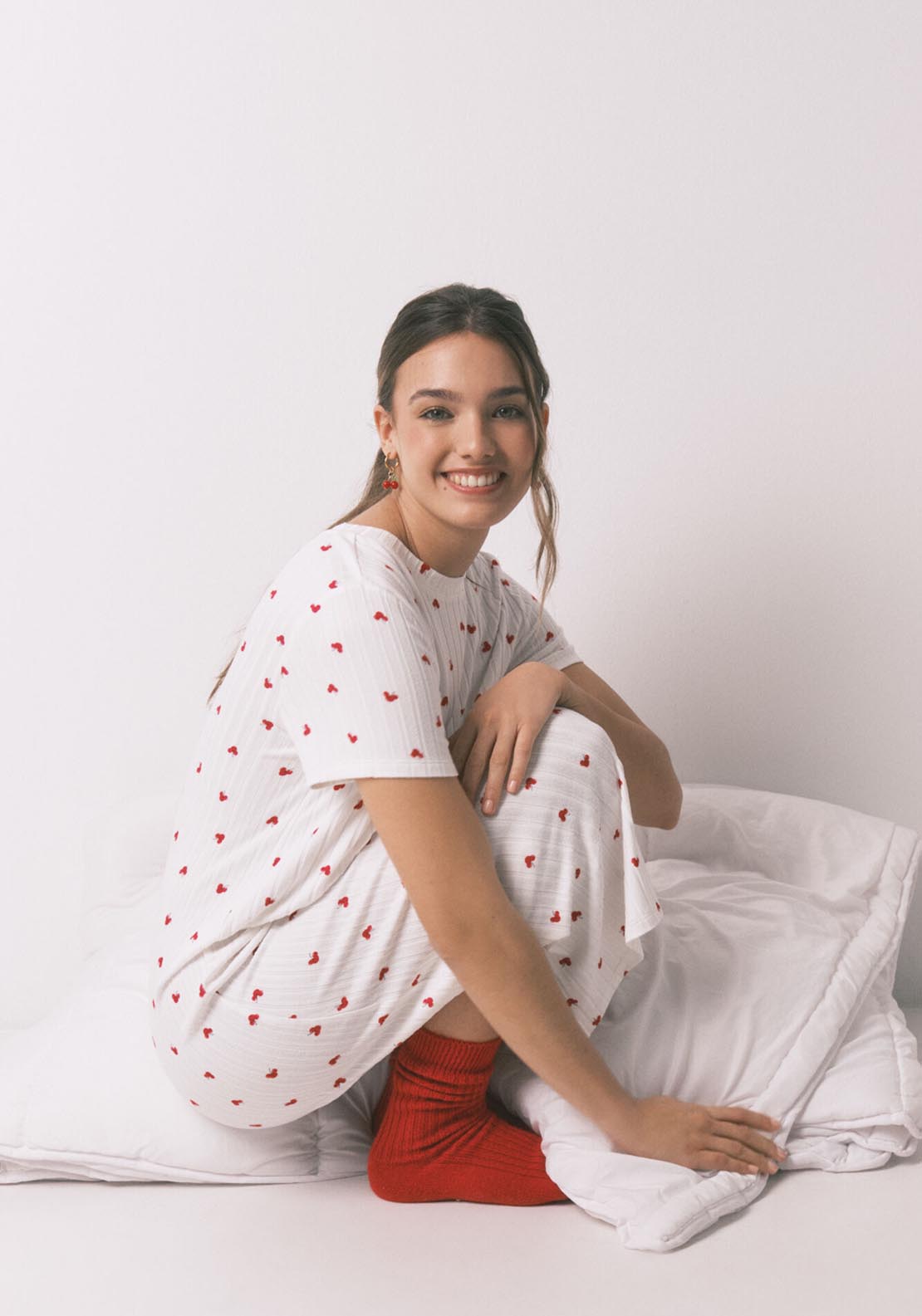 Mickey Print Nightgown - White