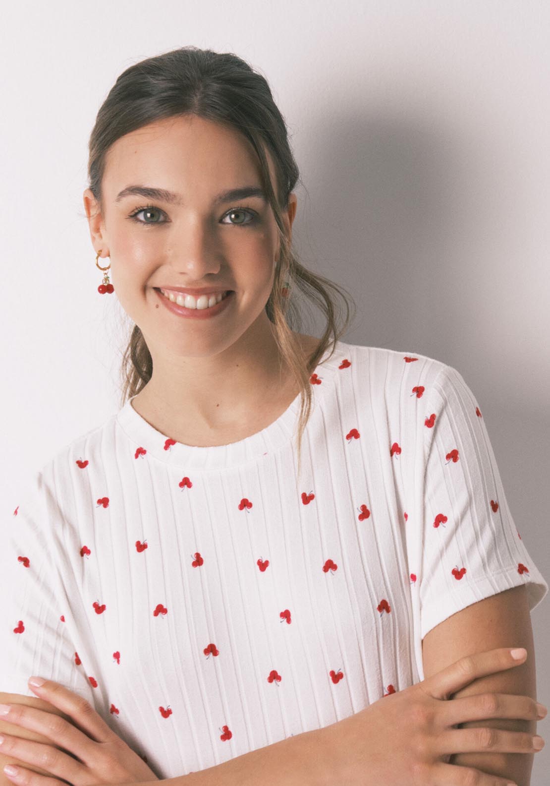 Mickey Print Nightgown - White