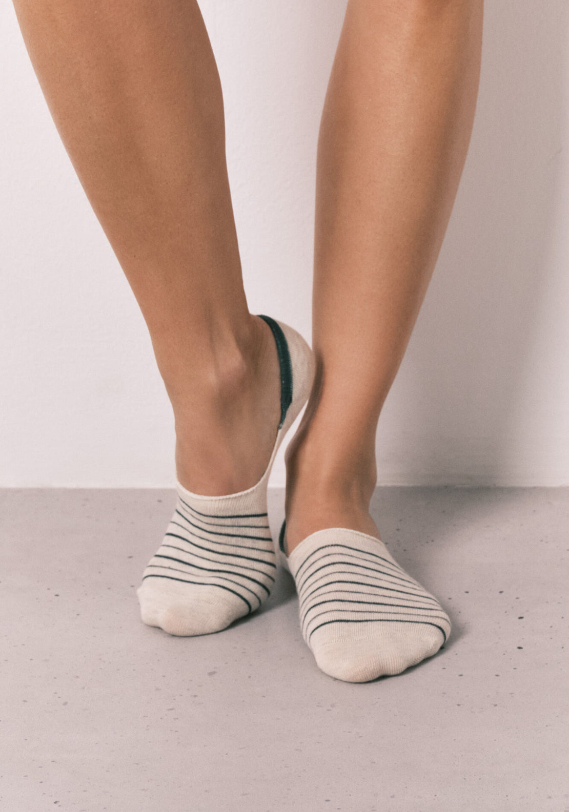 3-Pack Striped Print No-Show Socks - Multicolour