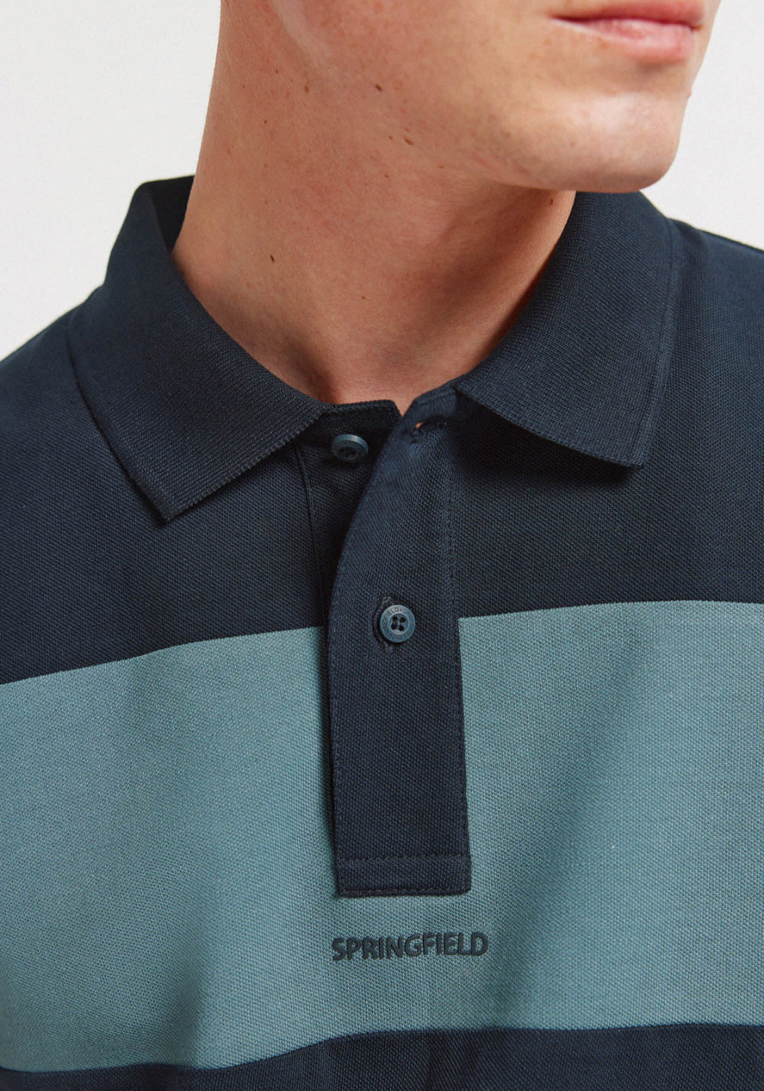 Colour Block Polo Shirt - Blue