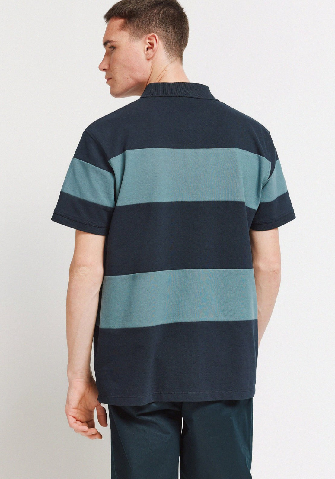 Colour Block Polo Shirt - Blue