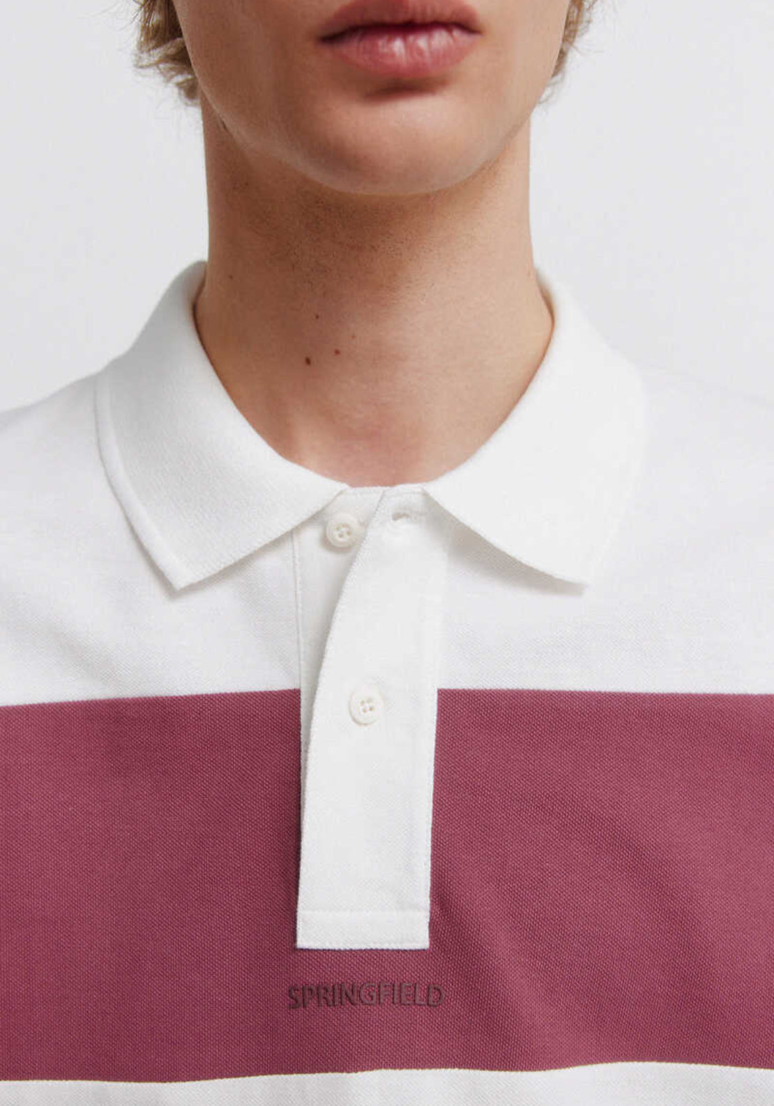 Colour Block Polo Shirt - White