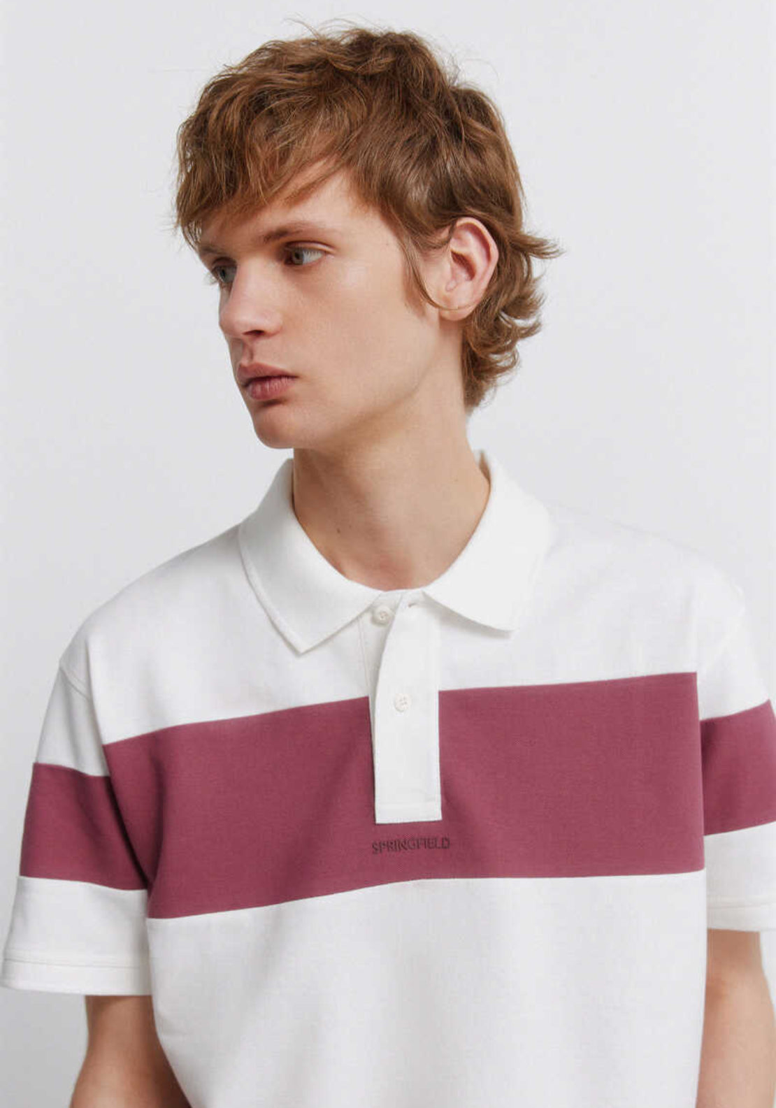 Colour Block Polo Shirt - White