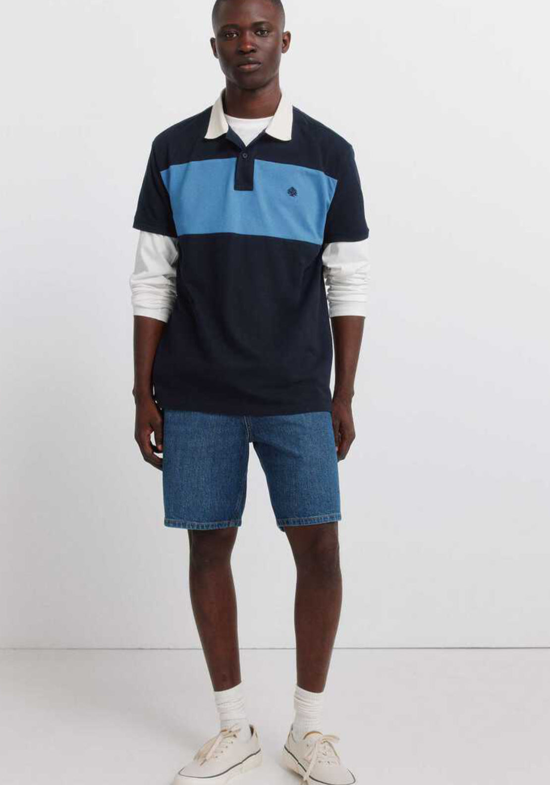 Springfield Pique Regular Fit Ribbed Polo - Blue 4 Shaws Department Stores