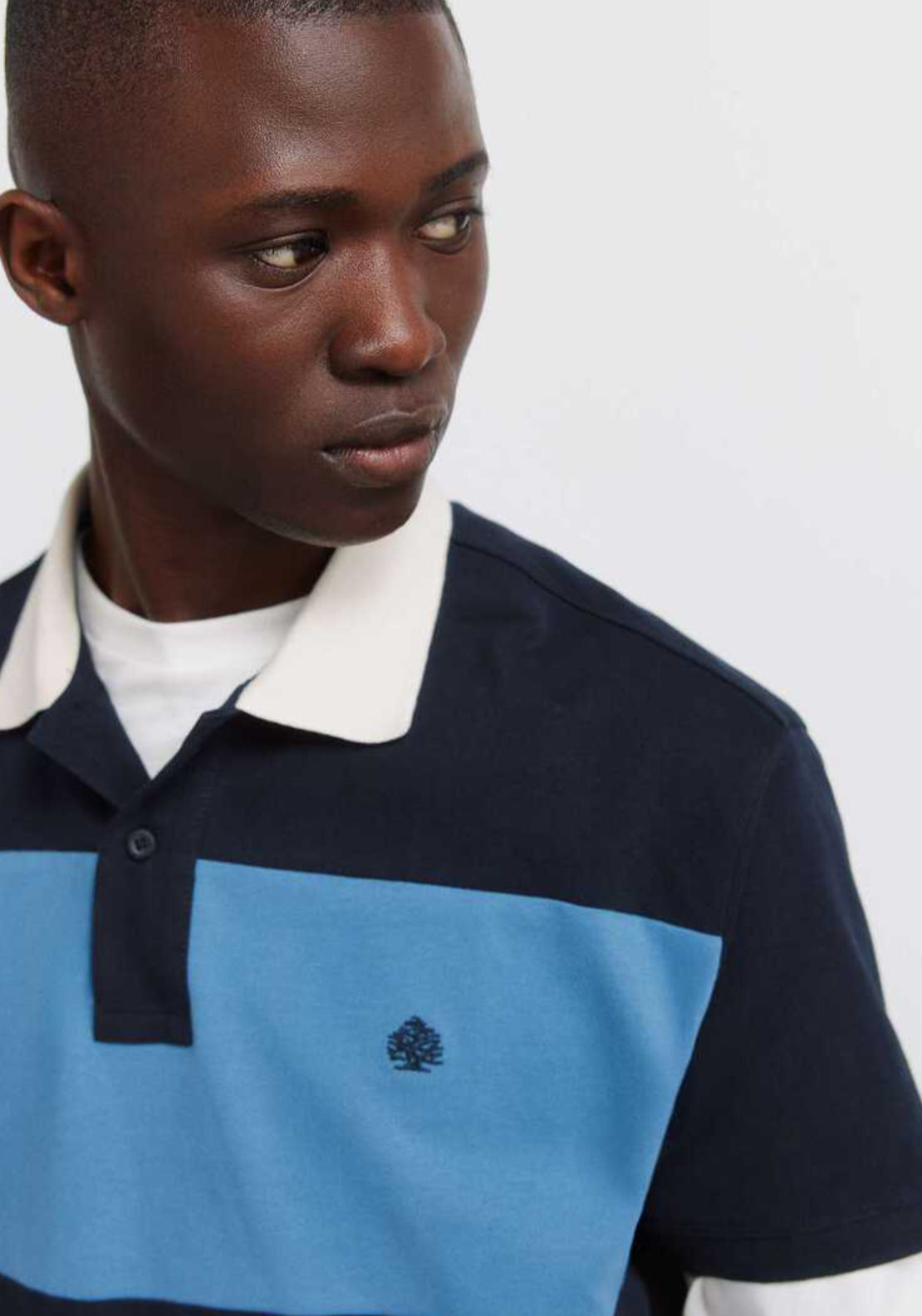 Springfield Pique Regular Fit Ribbed Polo - Blue 3 Shaws Department Stores
